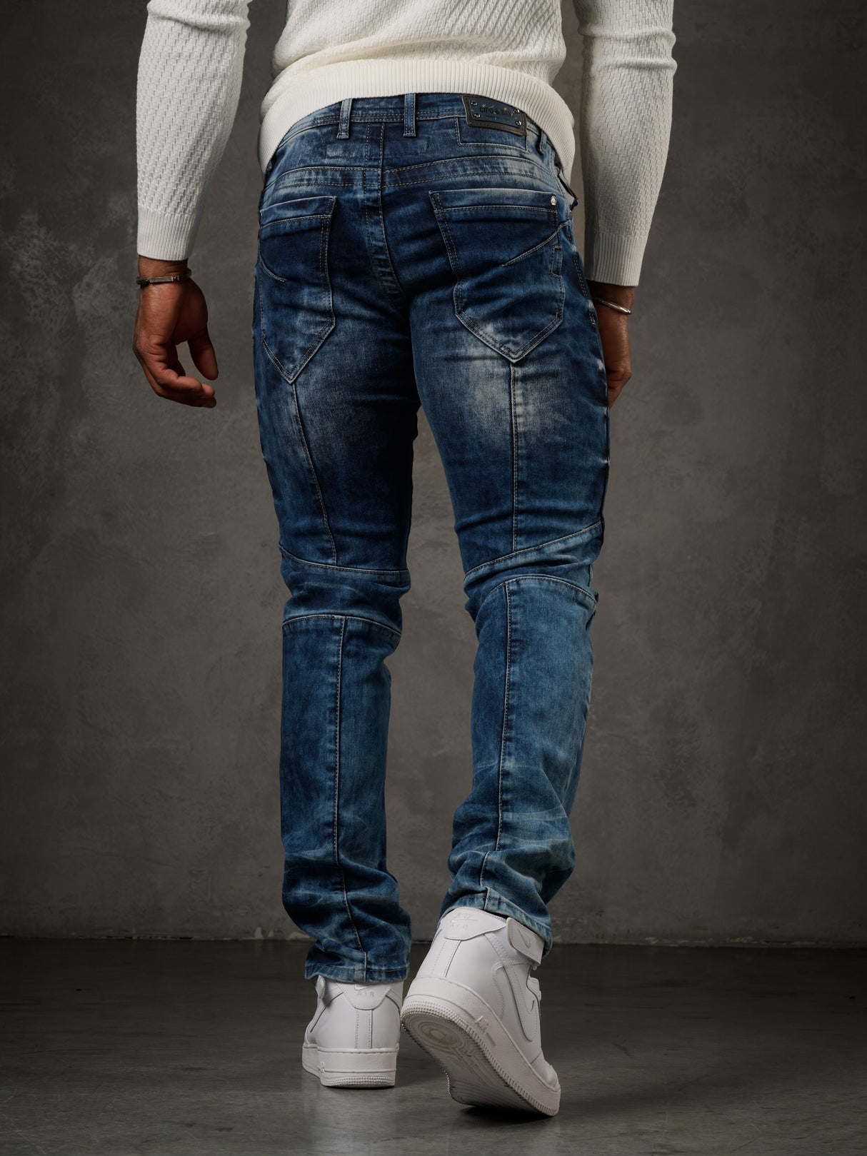 CD286 Herren bequeme Jeans mit cooler Waschung und Ziernähten