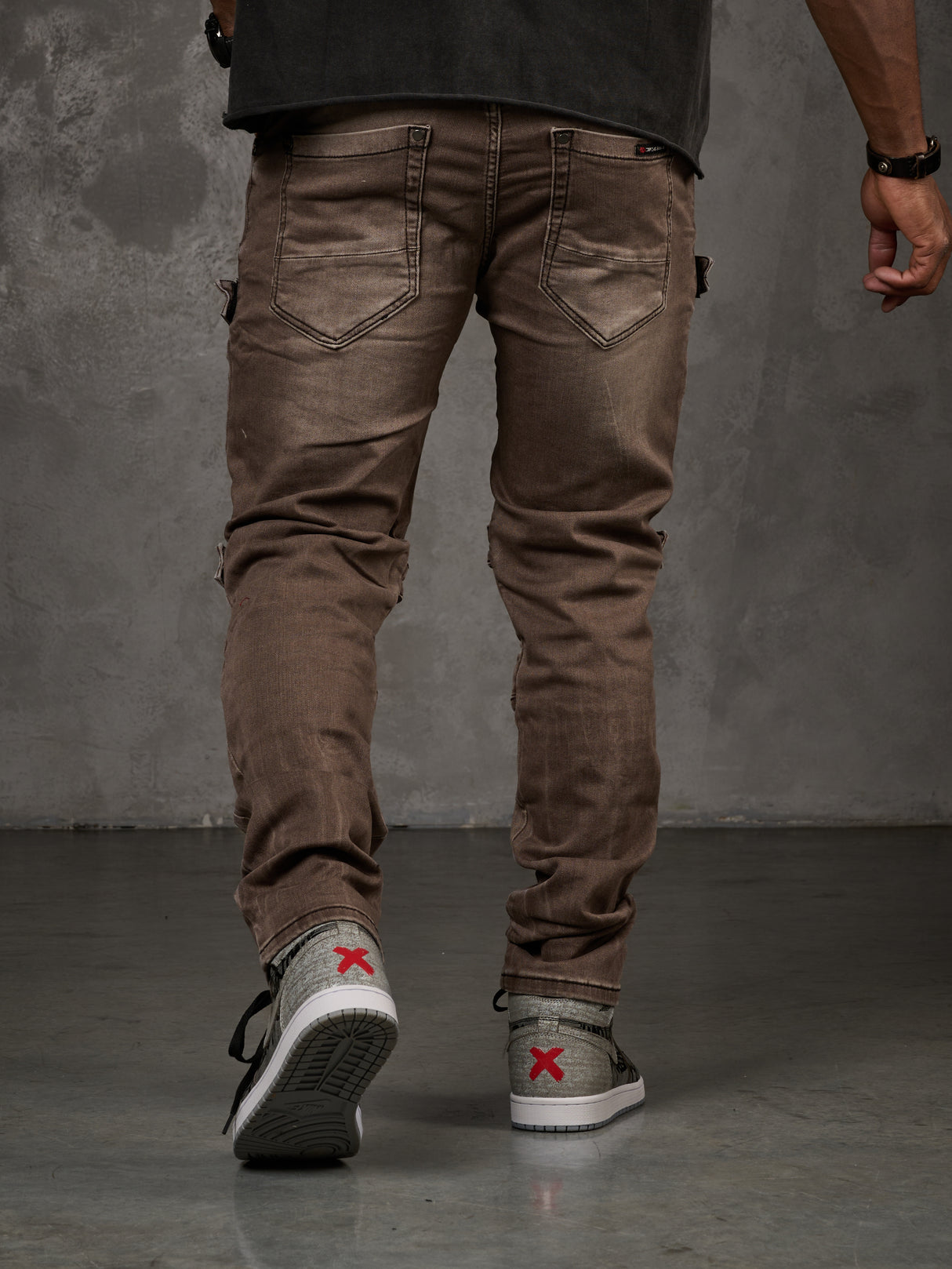 CD555 Herren Slim-Fit-Jeans im modischem Destroyed-Look