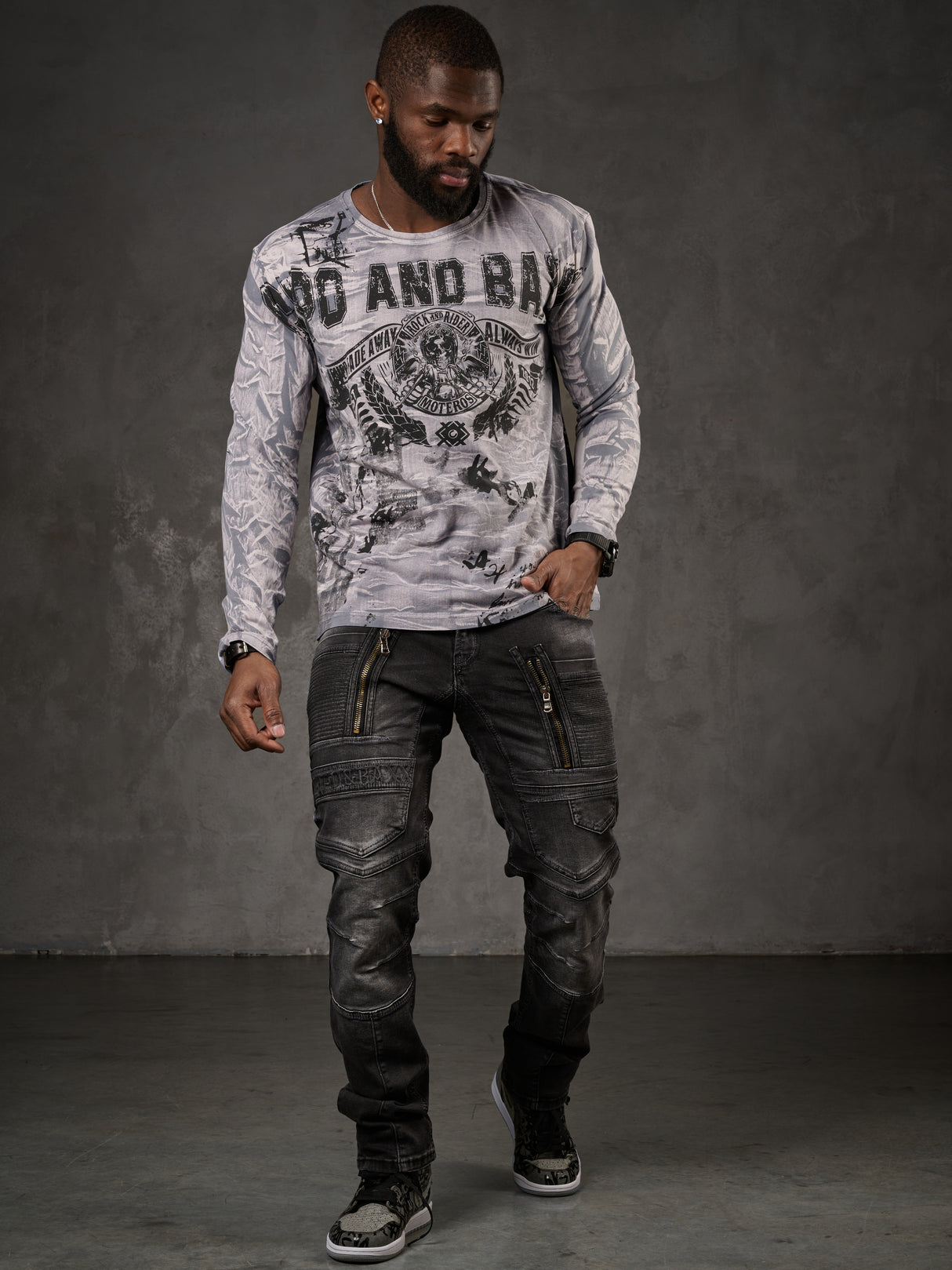 Cl549 Maglia a maniche lunghe da uomo
