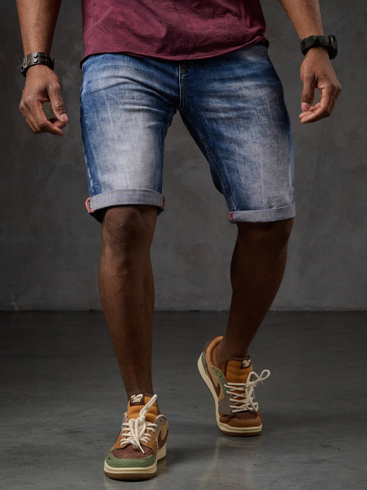 CK266 Heren Capri Shorts met een coole Merk-Borduursel