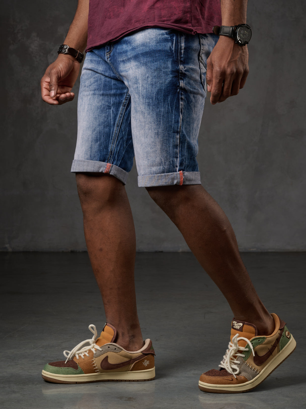 CK266 Heren Capri Shorts met een coole Merk-Borduursel