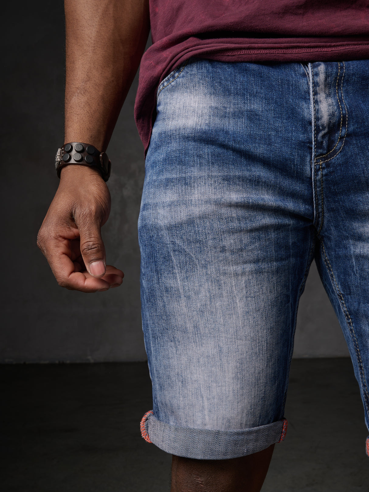 CK266 Heren Capri Shorts met een coole Merk-Borduursel