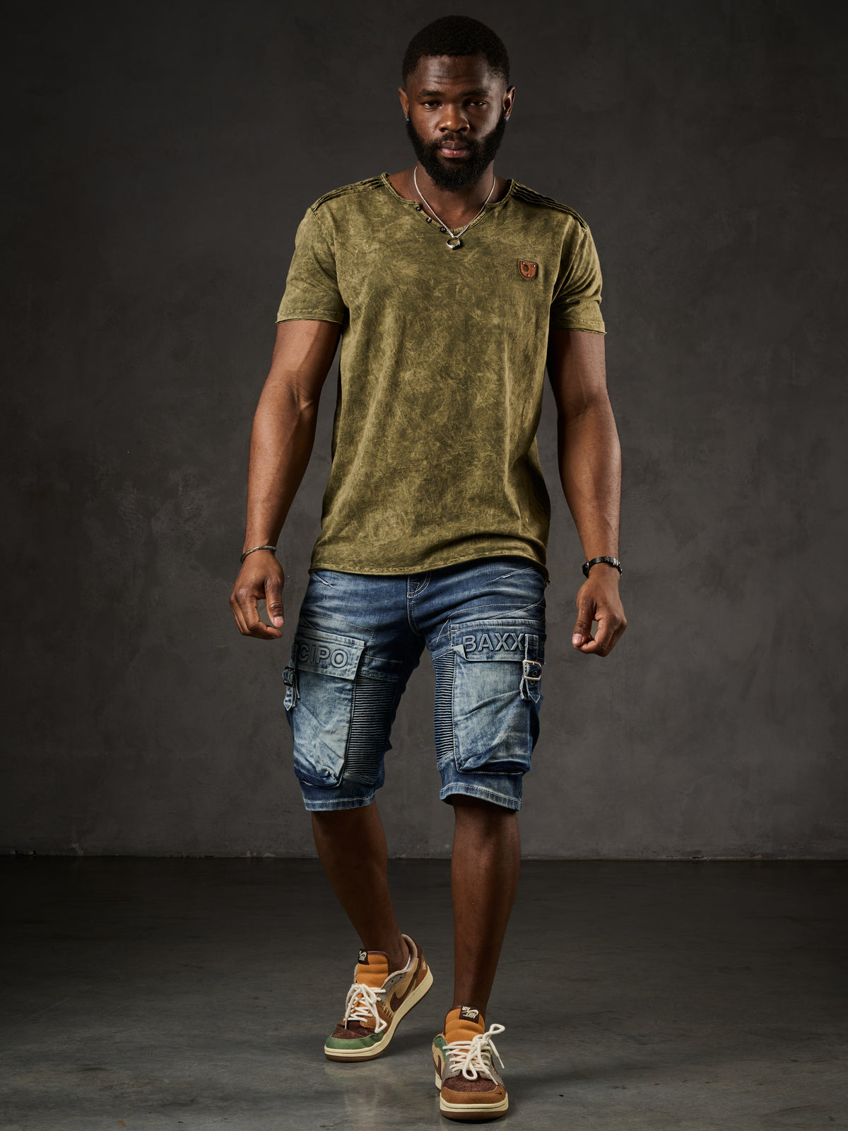 CK189 Short capri pour homme avec motif côtelé décontracté