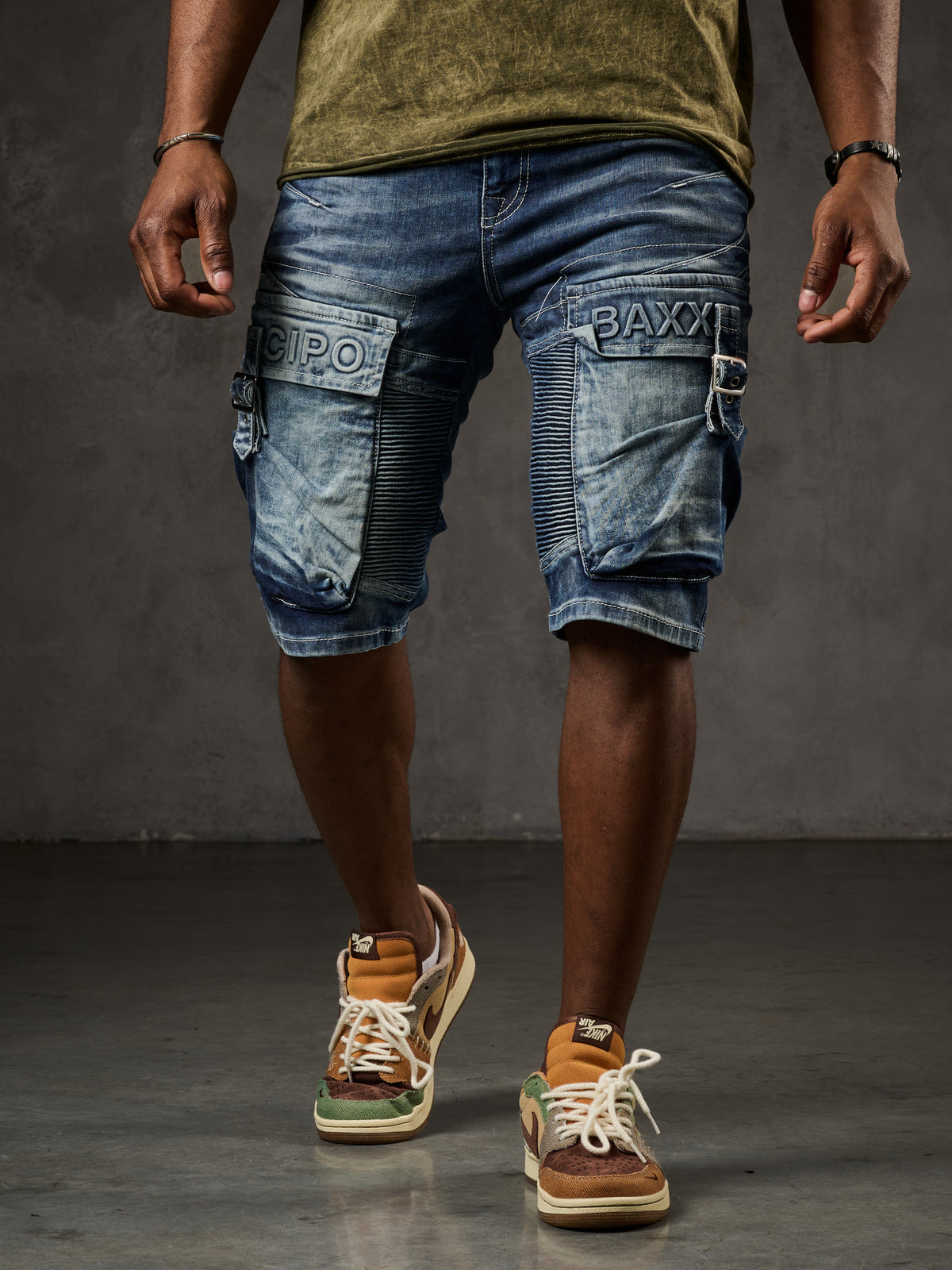 CK189 Short capri pour homme avec motif côtelé décontracté