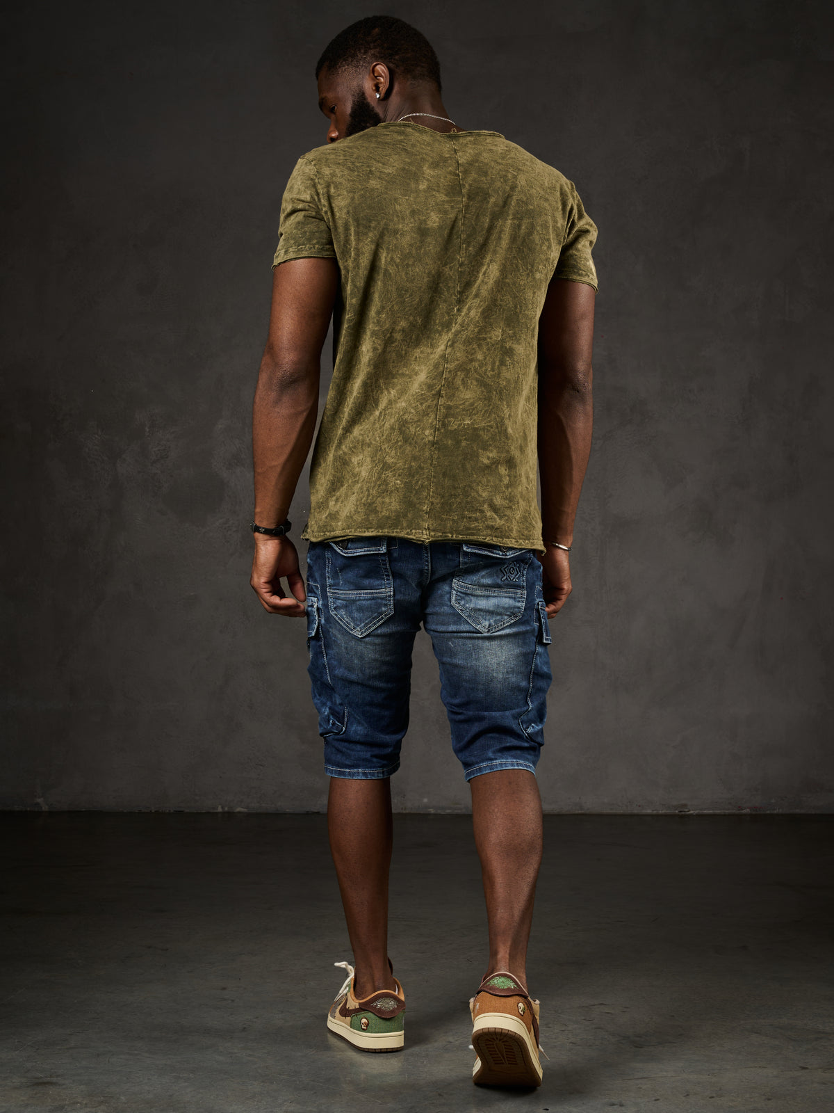 CK189 Short capri pour homme avec motif côtelé décontracté