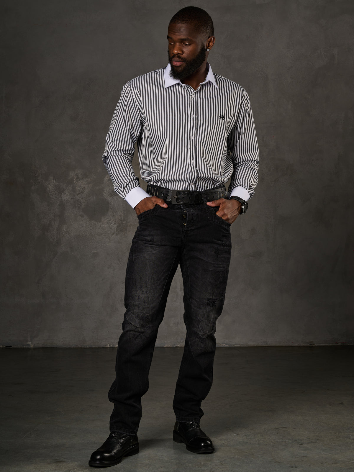 CH192 Camisa para hombres con diseño de línea