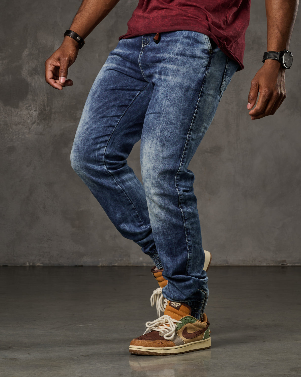 CD807 Herren Jeans mit elastische Basic Look