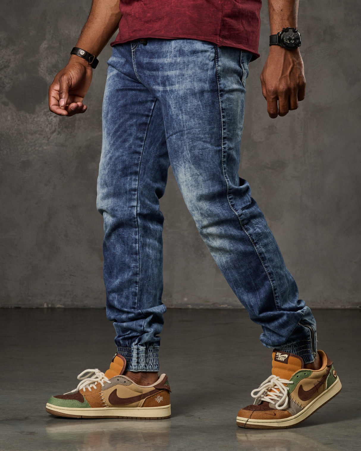 CD807 Herren Jeans mit elastische Basic Look