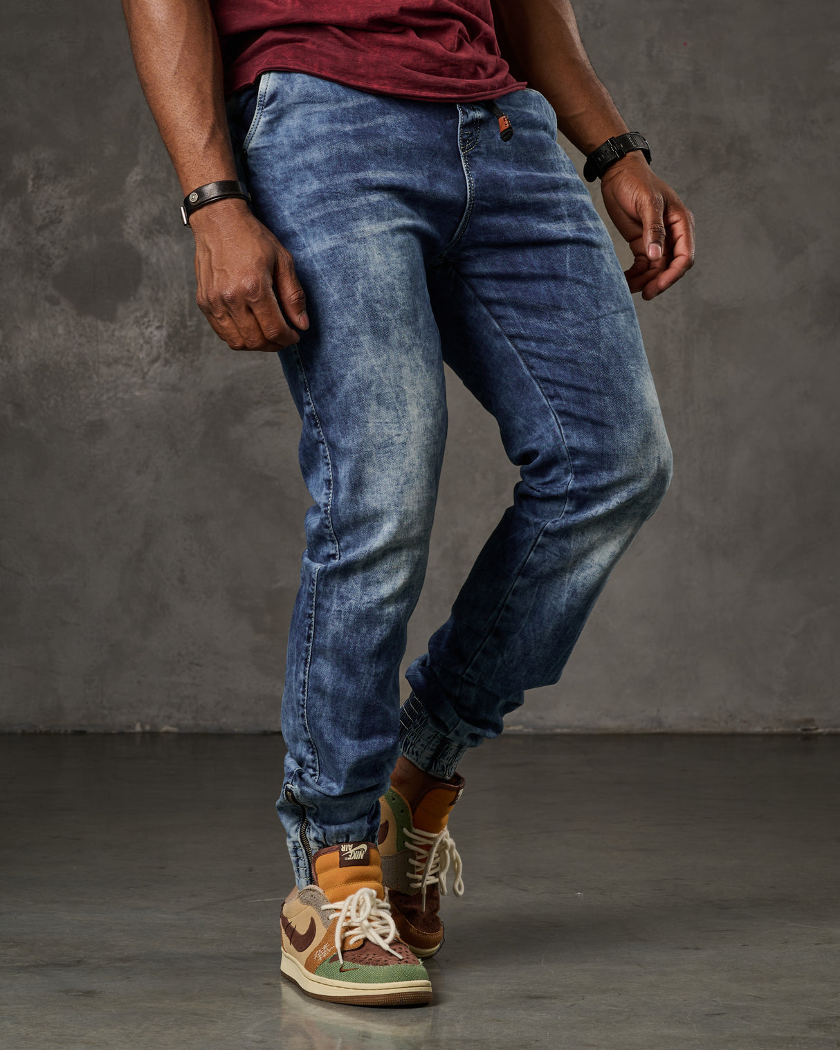 CD807 Herren Jeans mit elastische Basic Look