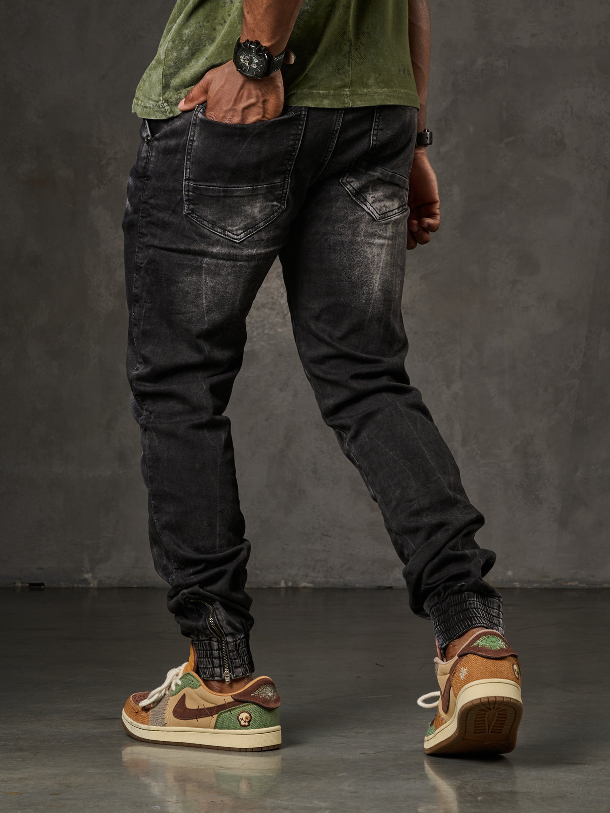 CD807 Herren Jeans mit elastische Basic Look