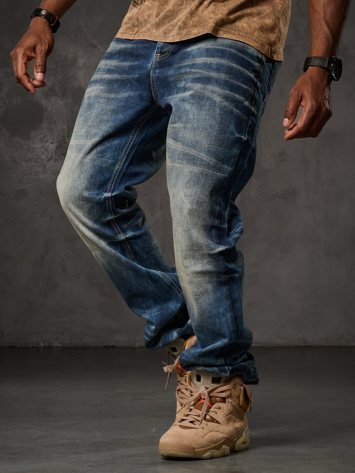 CD328 Herren bequeme Jeans in Regular Fit