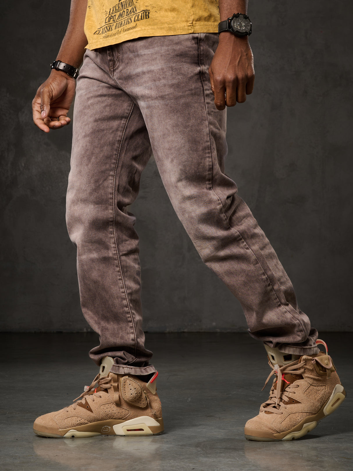 CD860 Herren Jeans – Straight Fit in Blaugrün und Braun