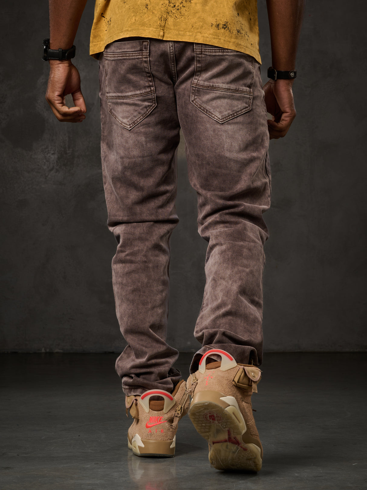 CD860 Herren Jeans – Straight Fit in Blaugrün und Braun