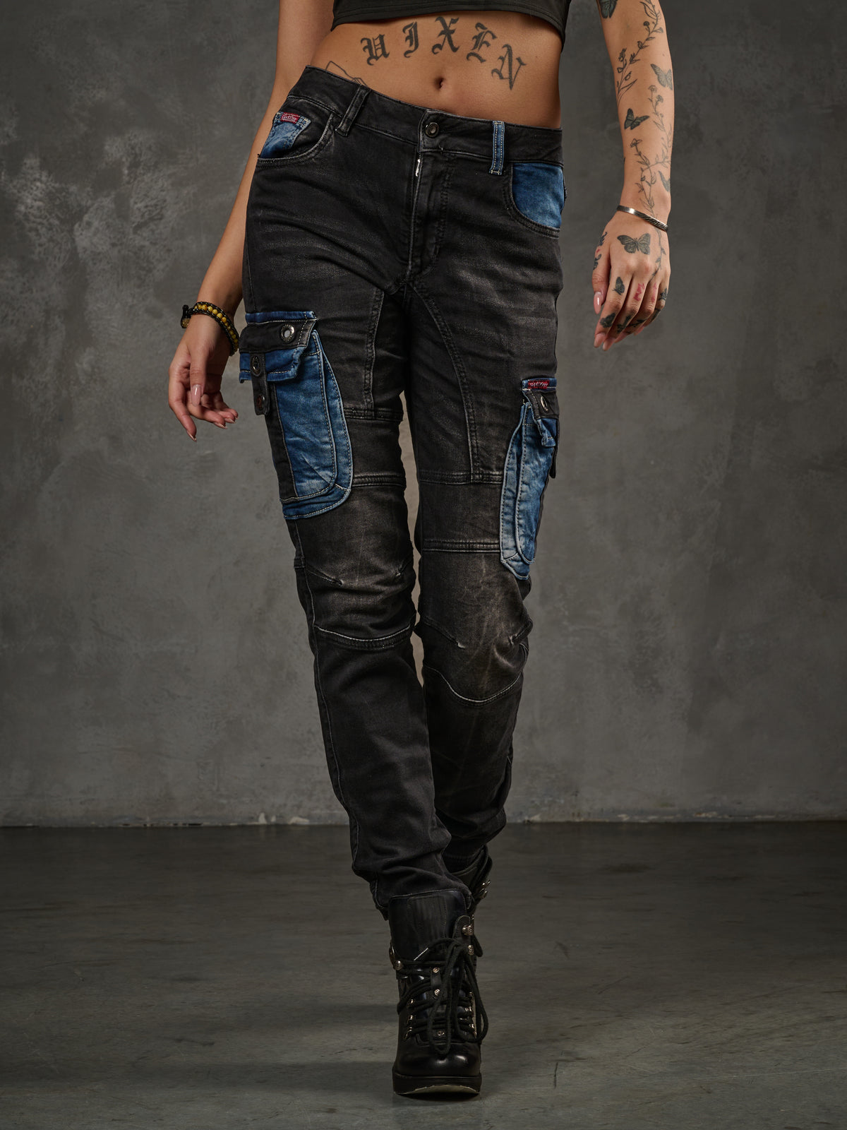 WD521 Jeans Cargo para Mujer