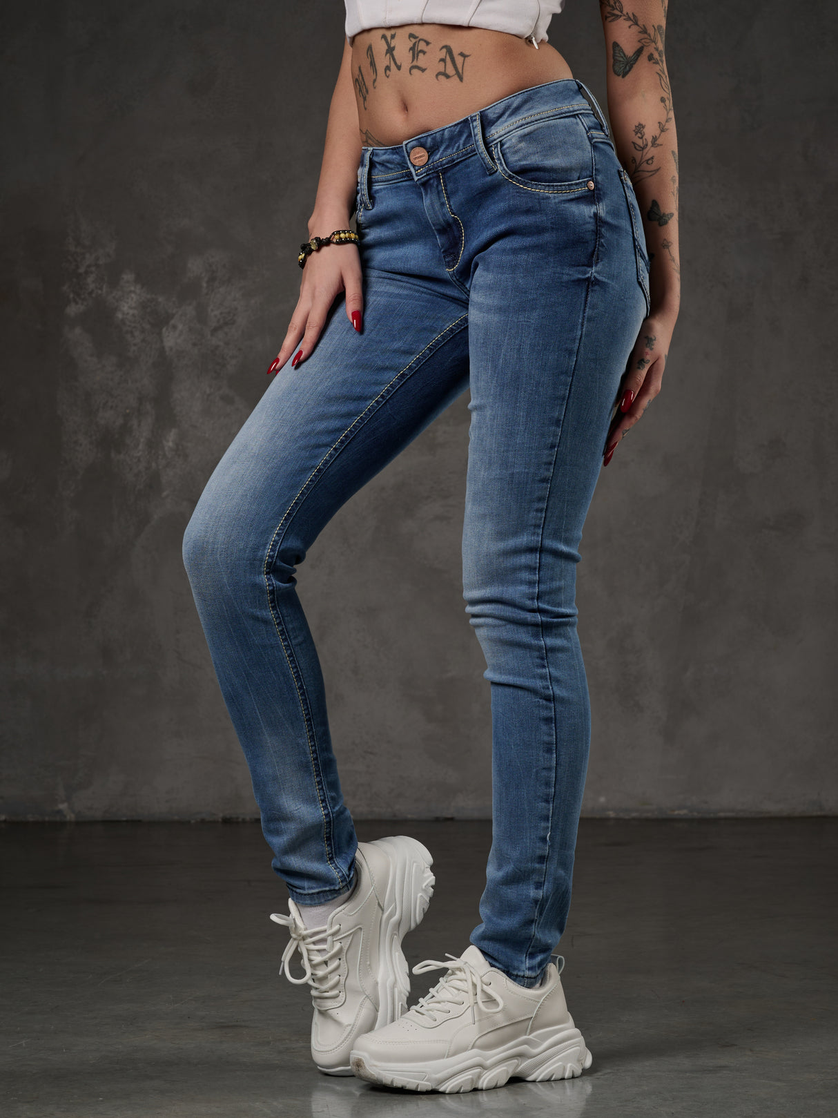 WD344 jeansy damskie slim fit