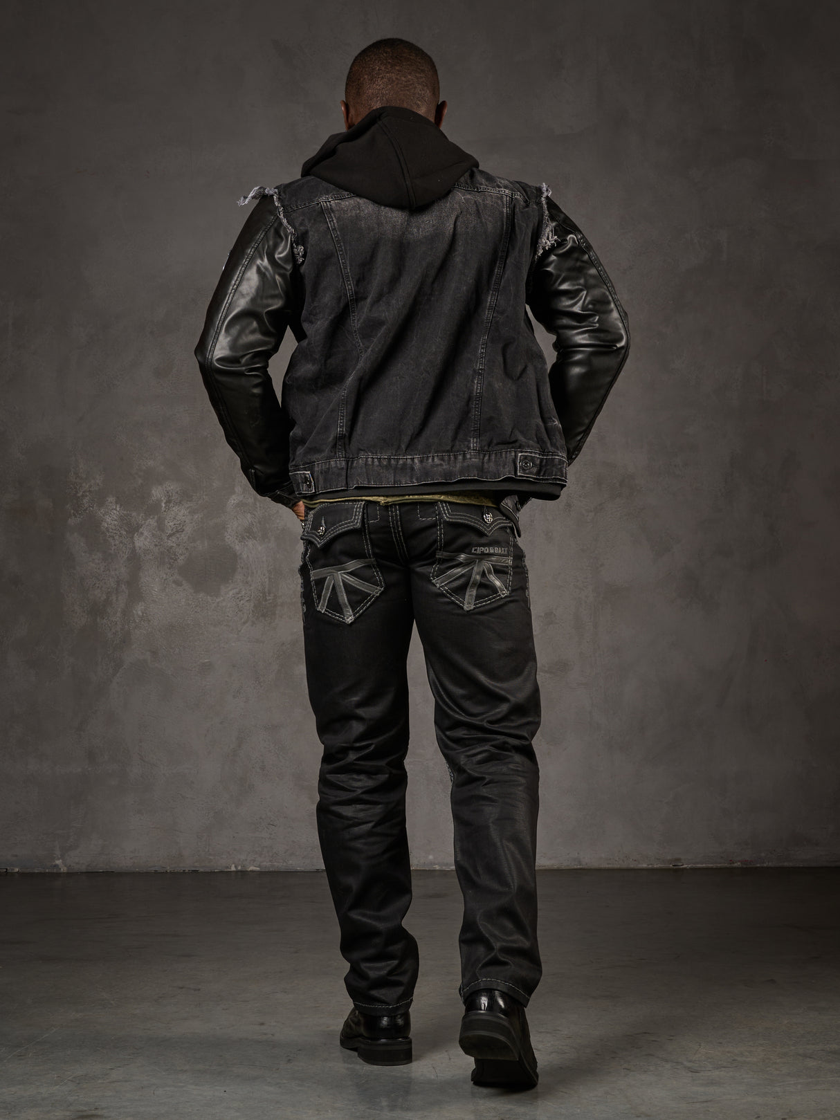 CD295 Herren bequeme Jeans im glänzenden Matt-Look in Straight Fit