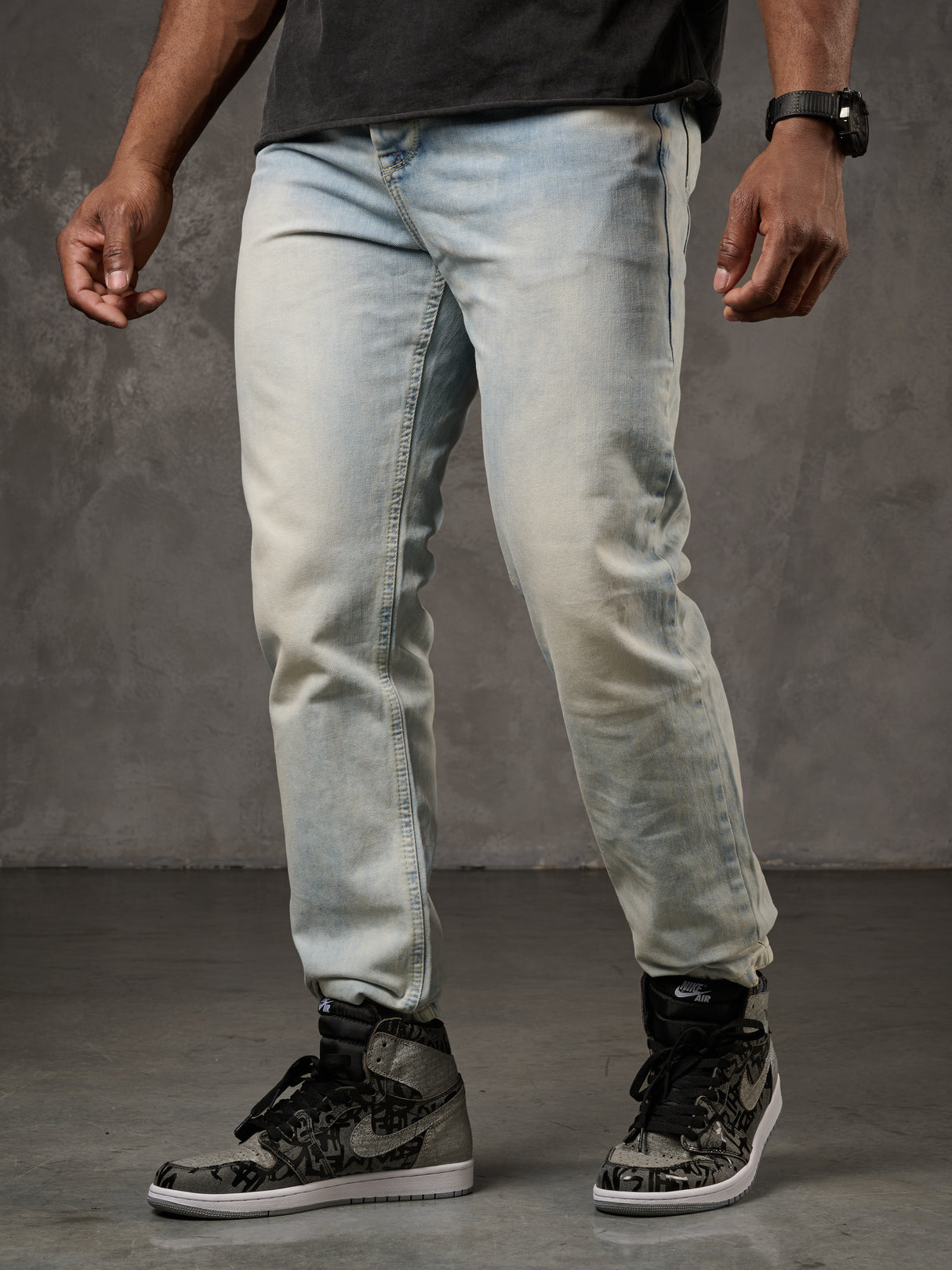 CD319X Herren bequeme Jeans in Straight Fit