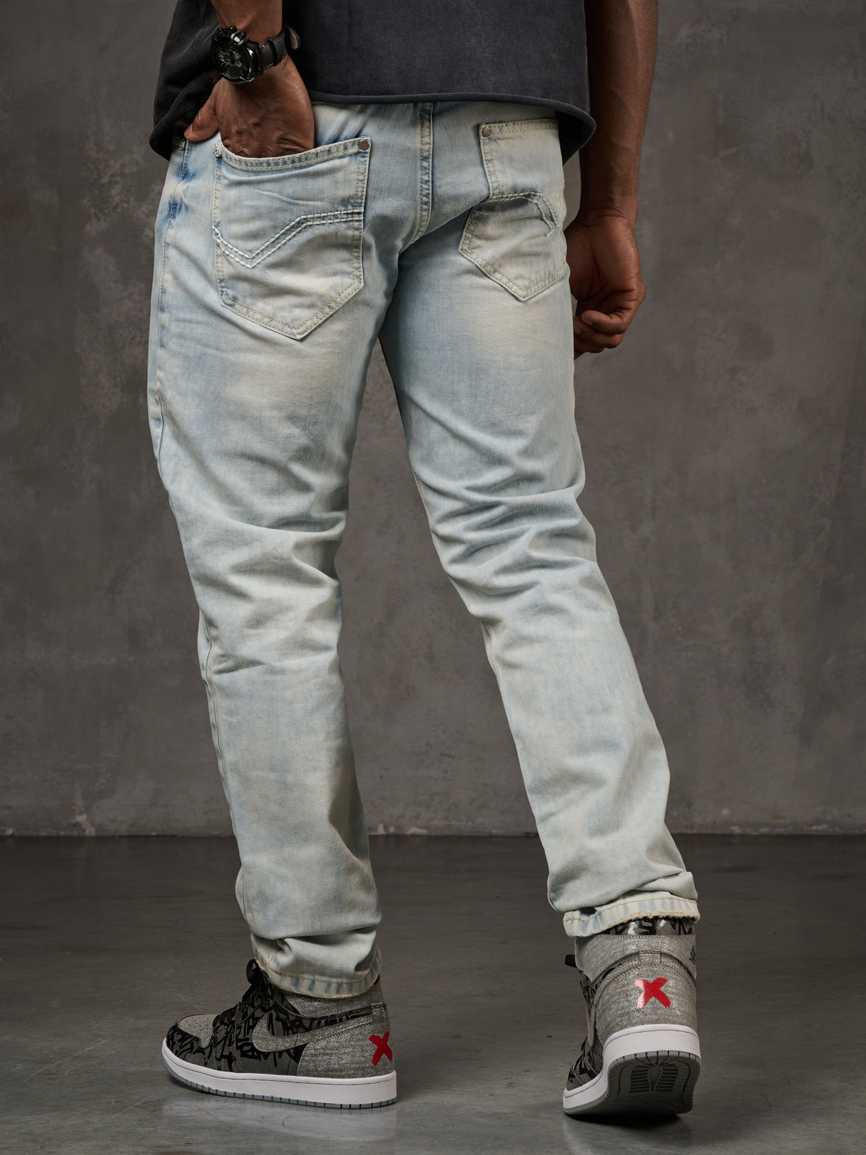 CD319X Herren bequeme Jeans in Straight Fit