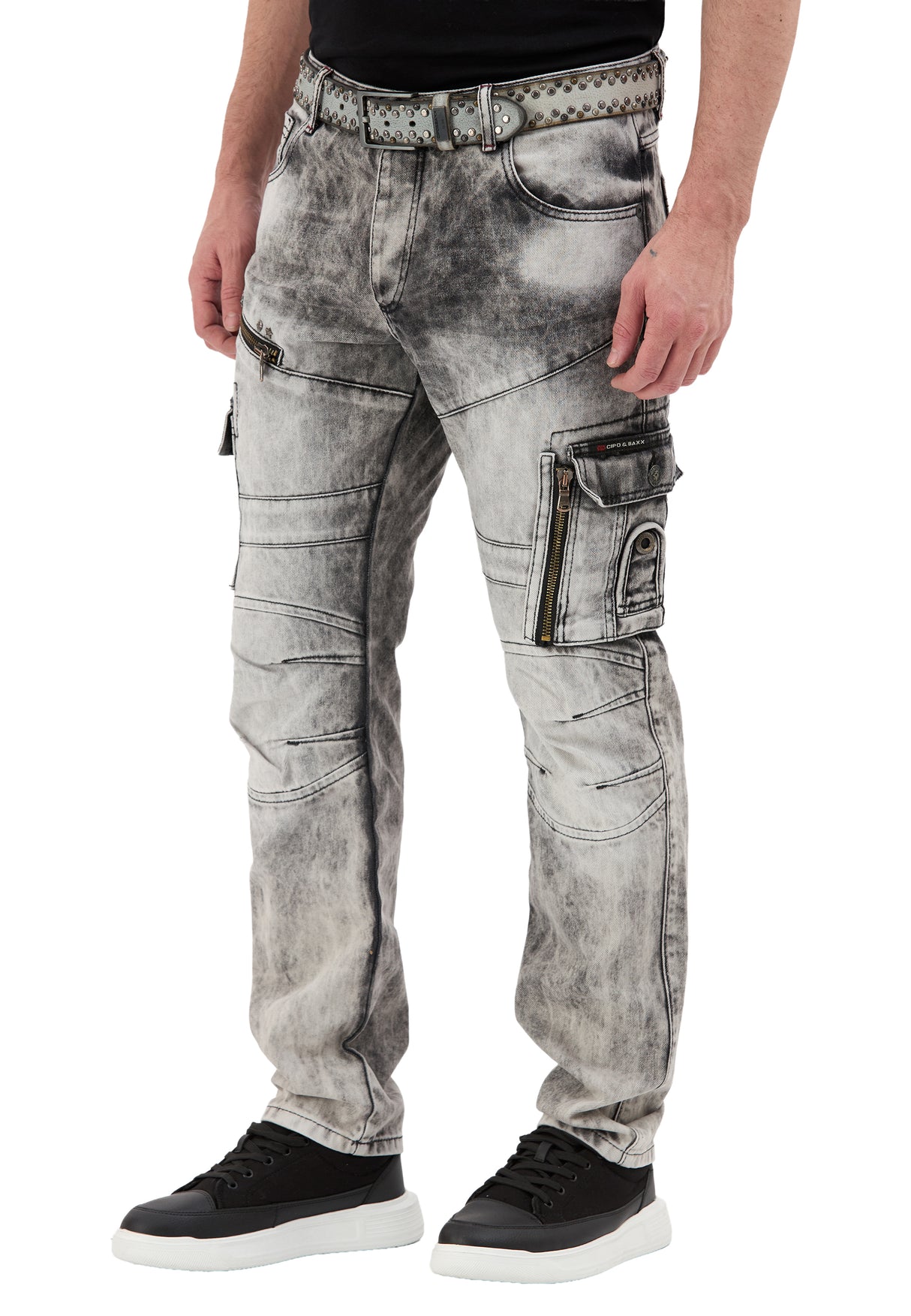 CD679 bequeme Jeans in trendiger Used-Optik