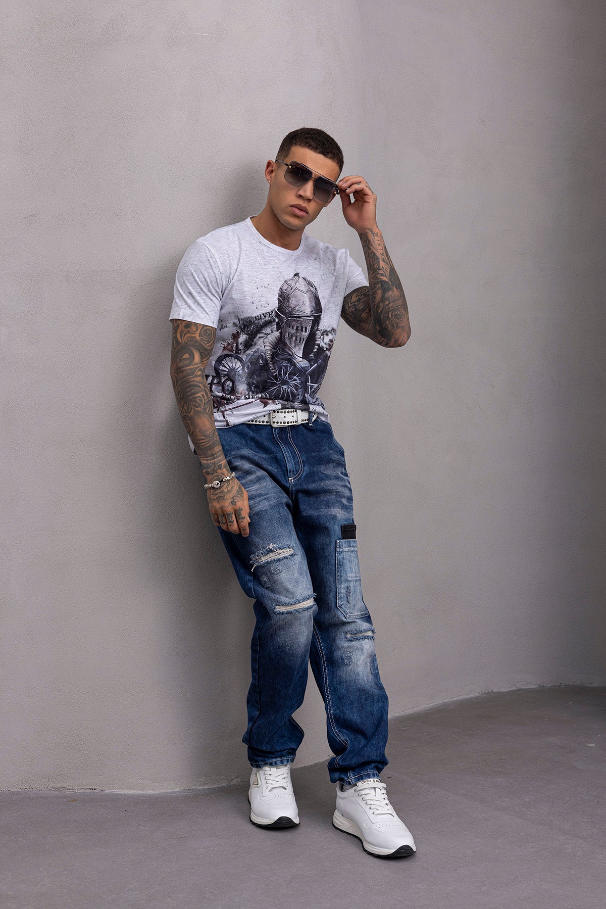 CD907 – Jeans Baggy Fit para Hombre en Azul