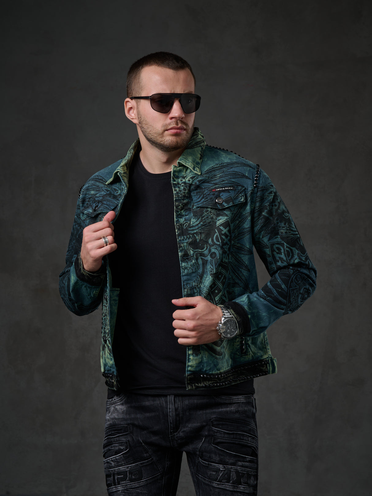 CJ272 Giacca da uomo blu