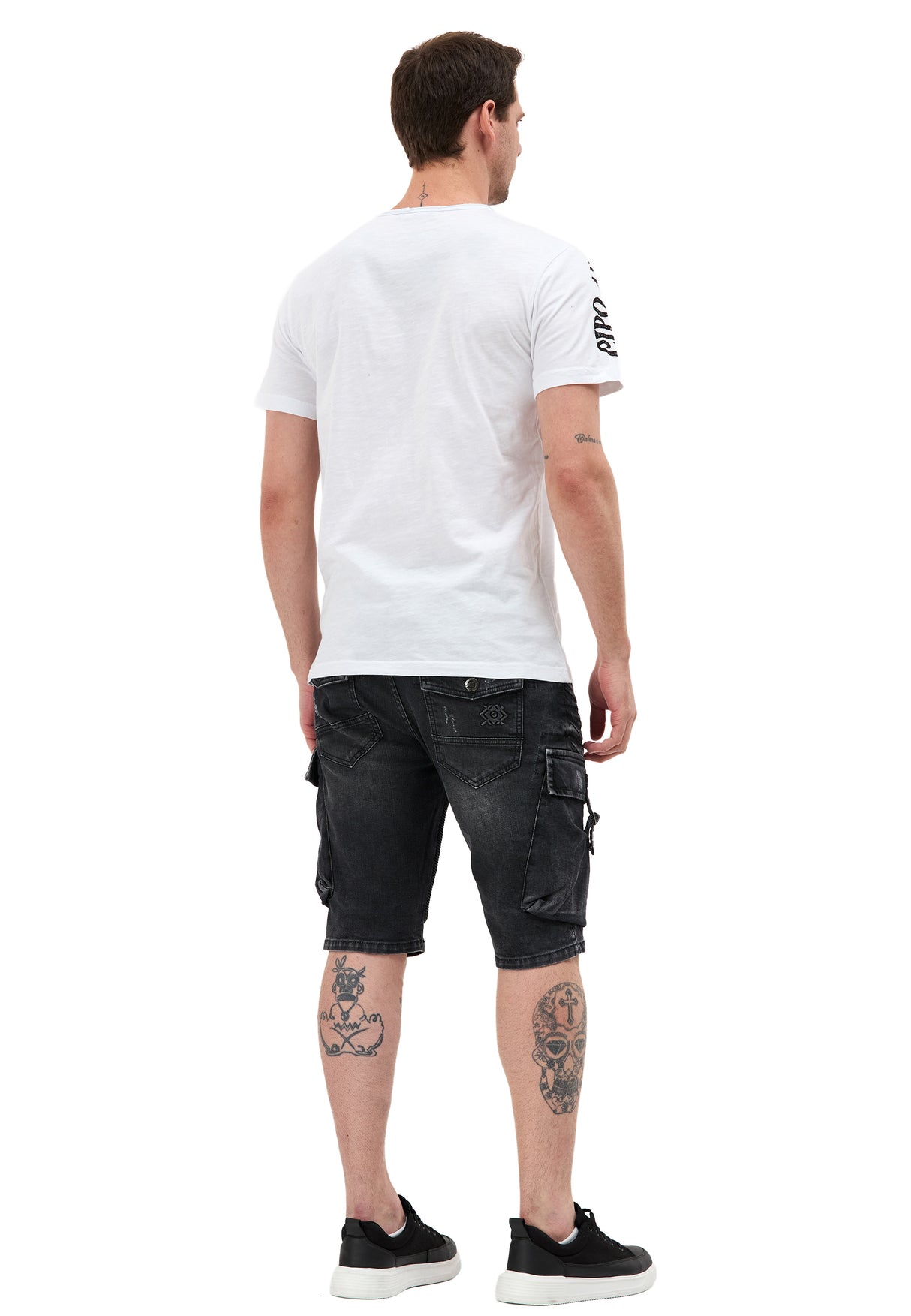 CK189 Herren Capri Shorts mit lässigem Rippenmuster