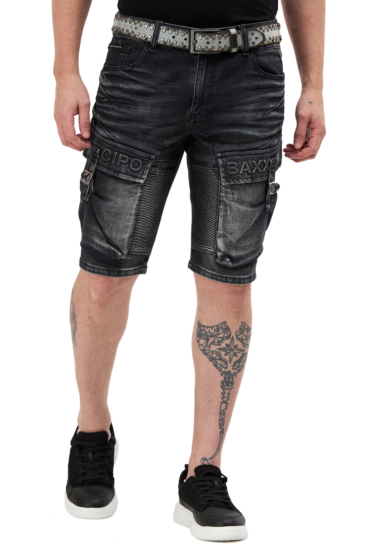 CK189 Herren Capri Shorts mit lässigem Rippenmuster