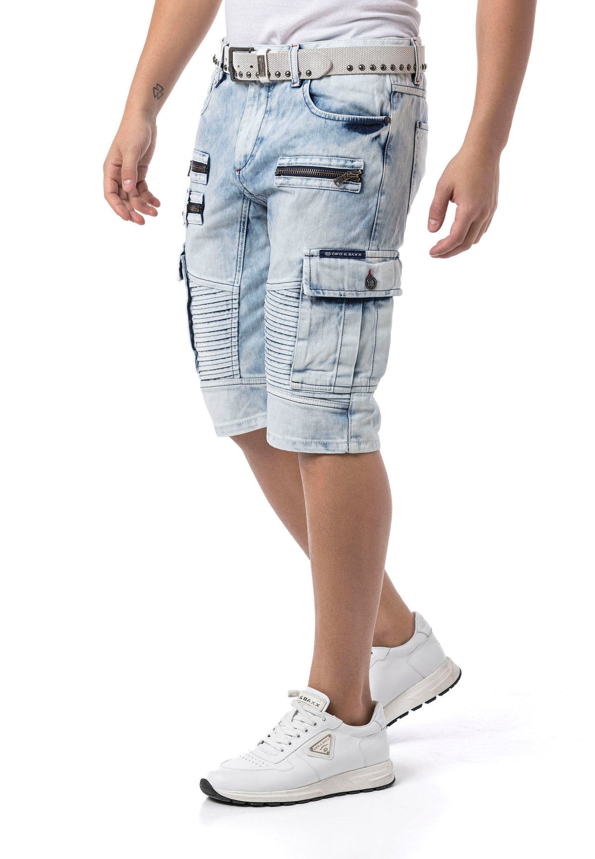 CK295 Uomini Jeans shorts con tasche cargo