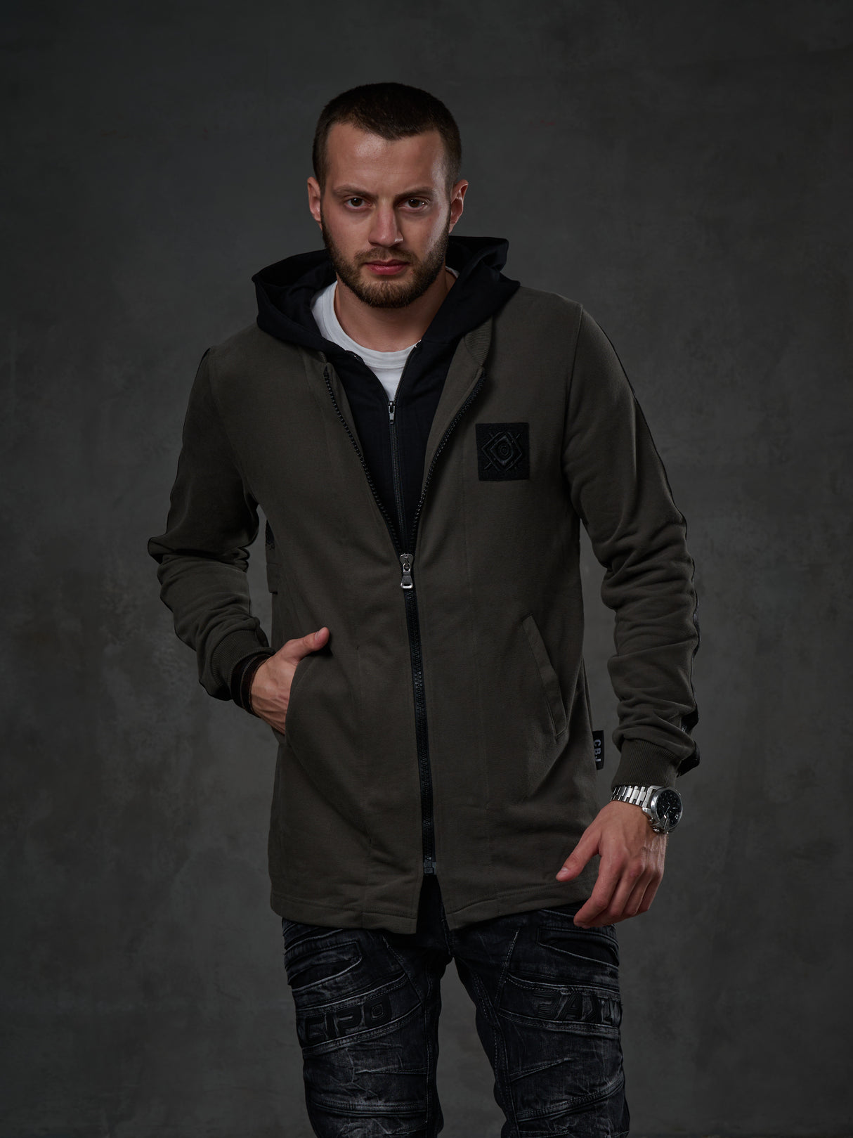 CL305 Herren SweatjackemMit Layeroptik