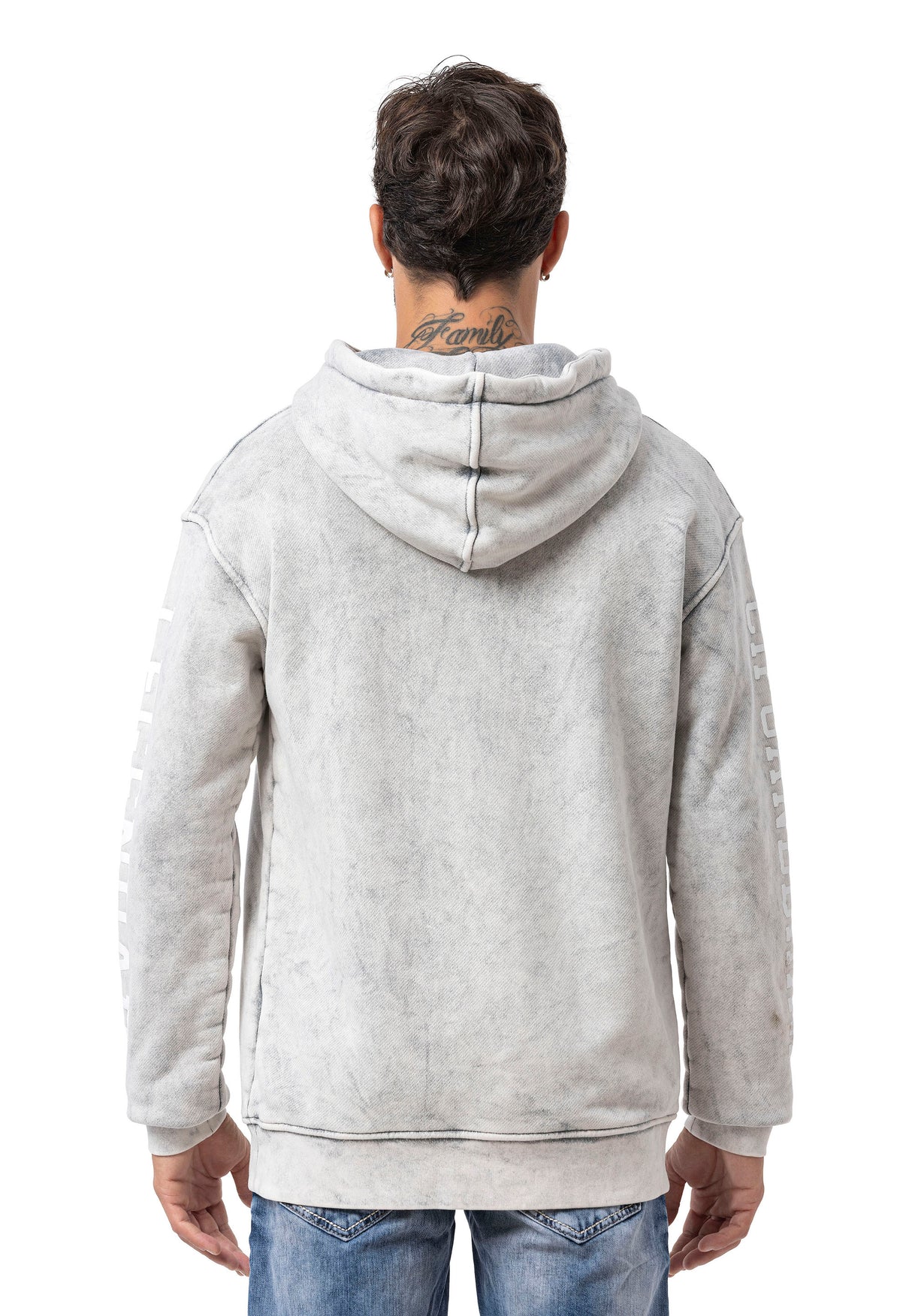 CL597 Sudadera con Capucha para Hombre con Estampado en las Mangas