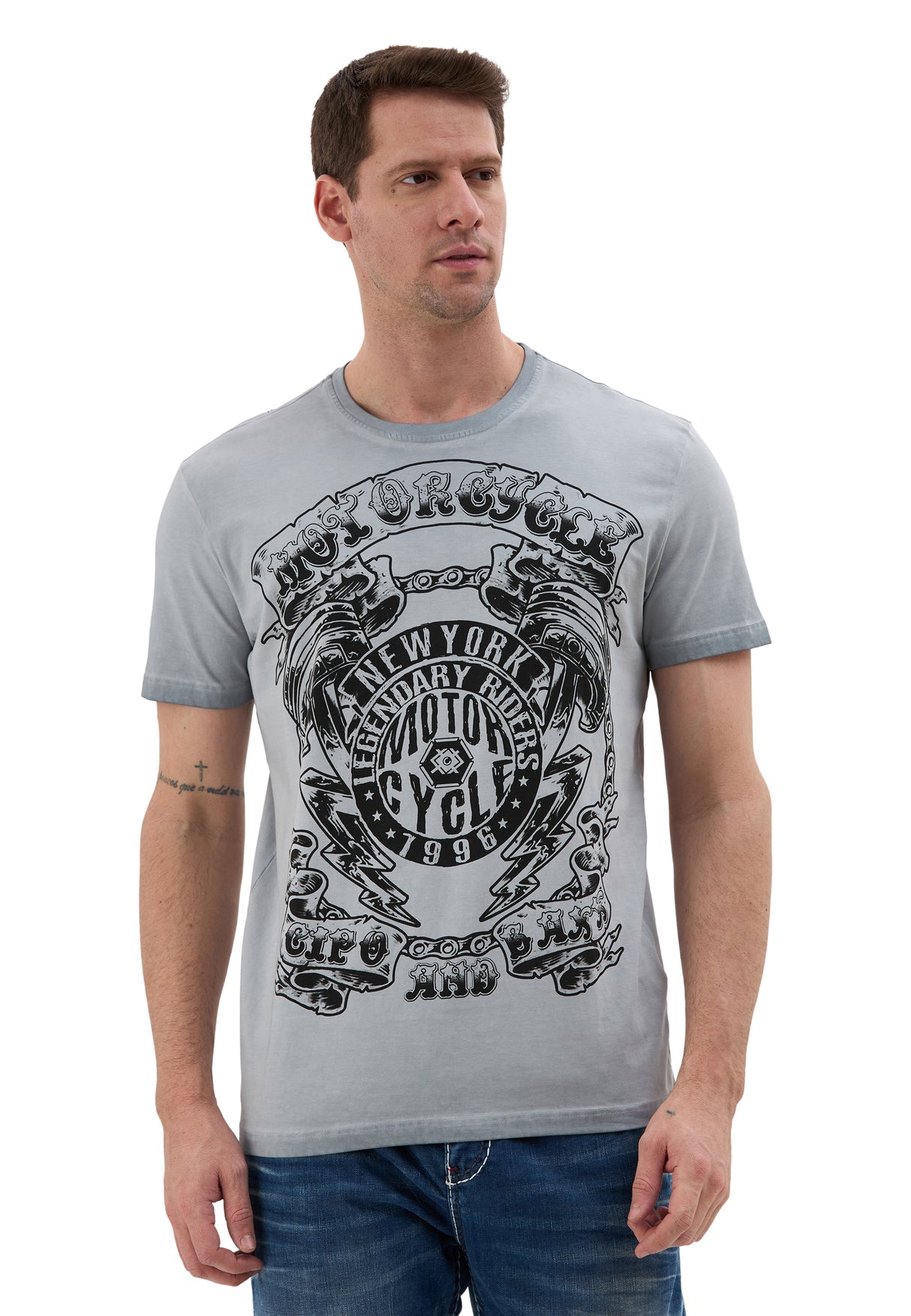 CT838 Camiseta de Hombre – Estampado Motorcycle