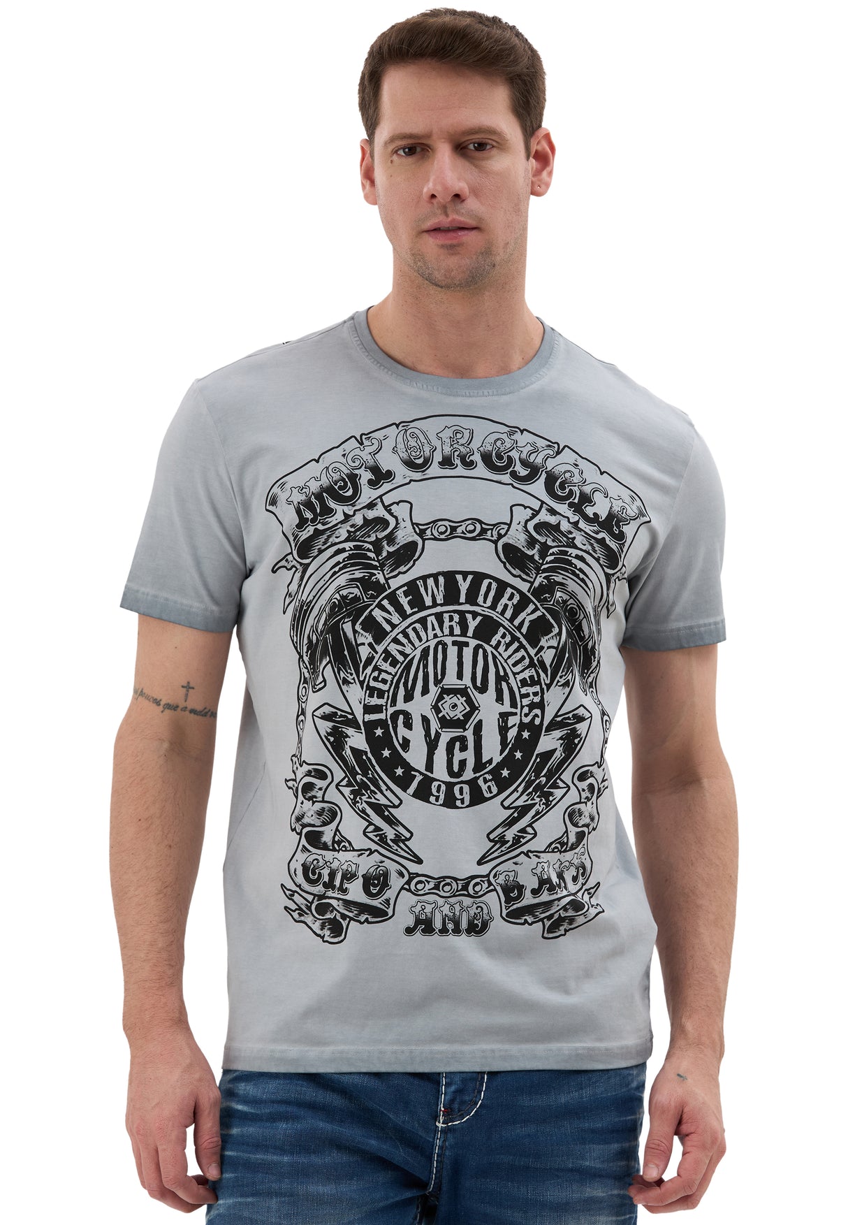 CT838 Camiseta de Hombre – Estampado Motorcycle