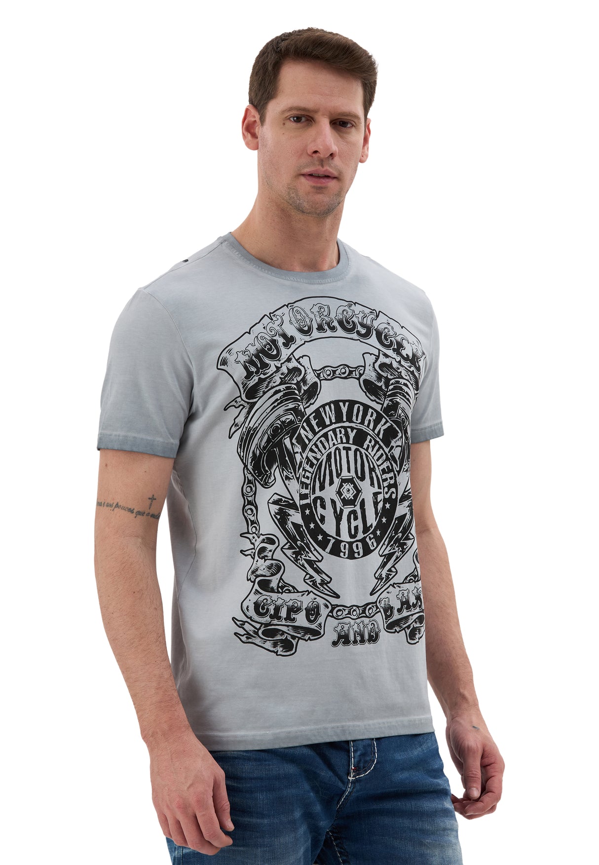 CT838 Camiseta de Hombre – Estampado Motorcycle