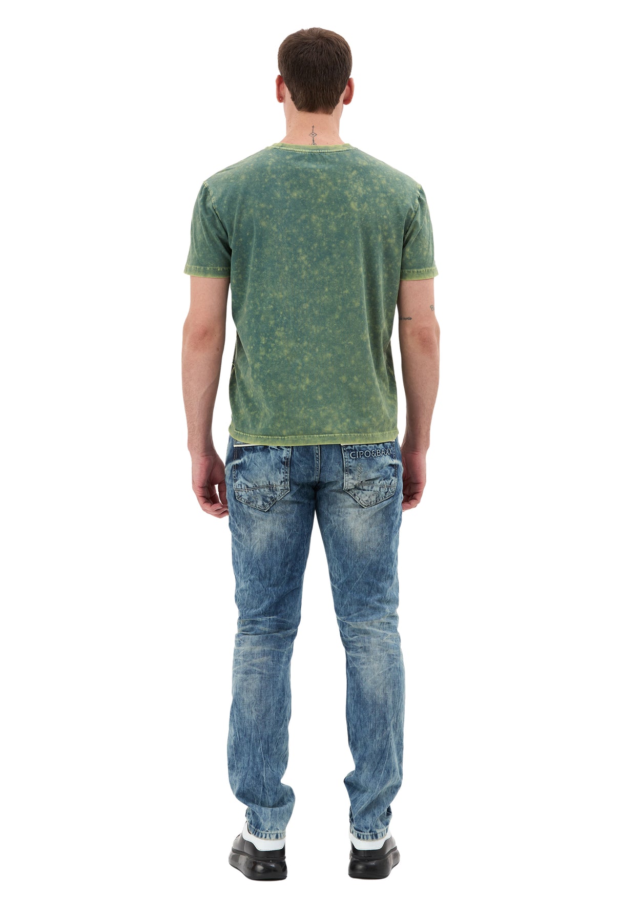 CT853 – Cipo & Baxx Herren T‑Shirt – Relax Fit Patch‑Design