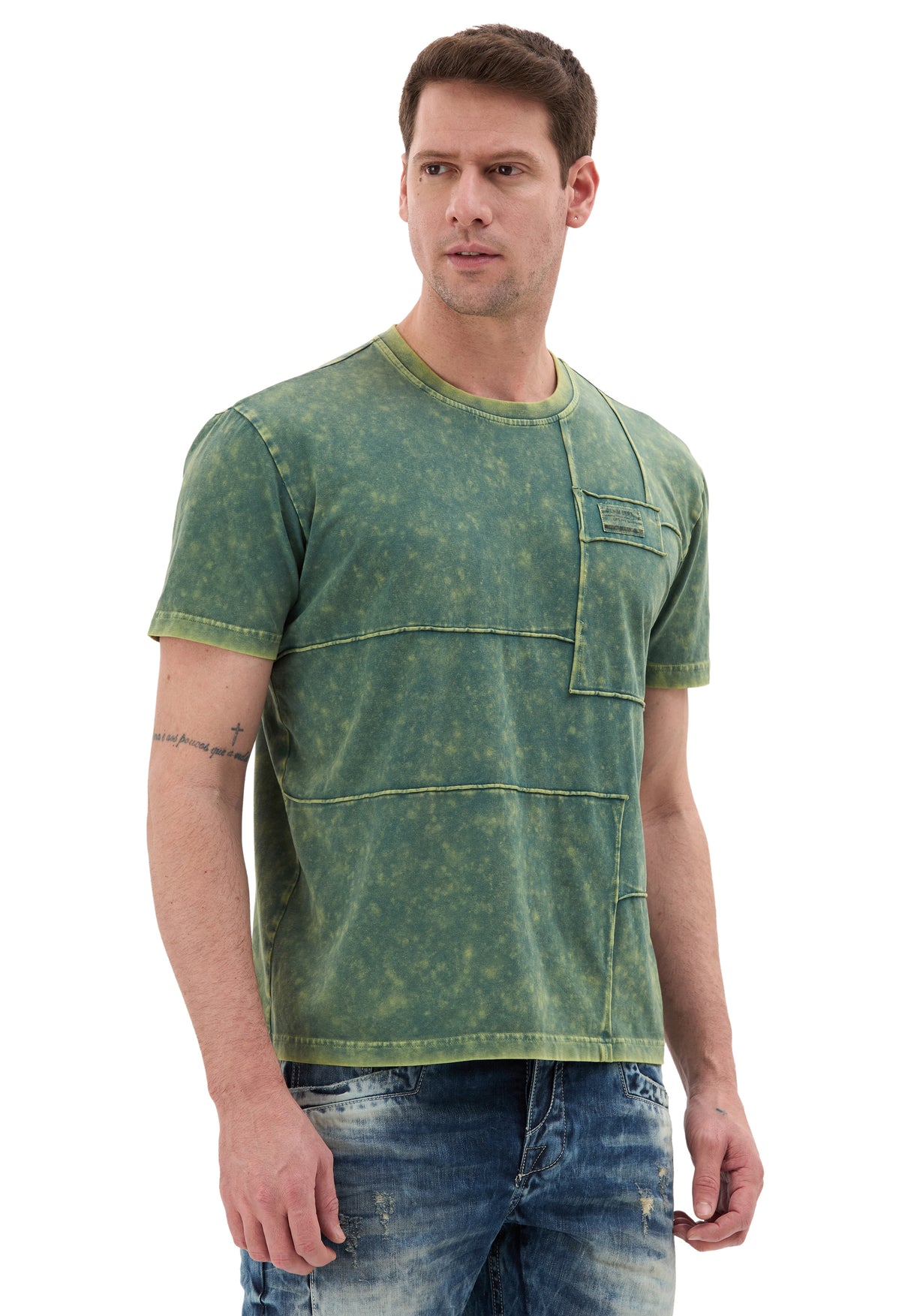 CT853 – Cipo & Baxx Herren T‑Shirt – Relax Fit Patch‑Design