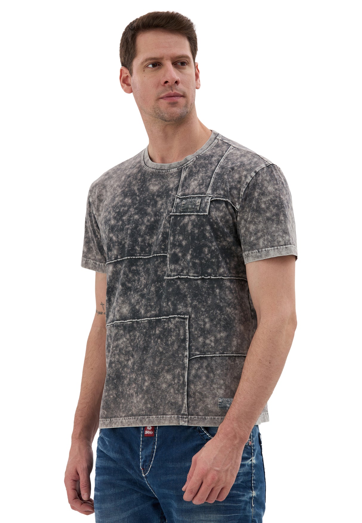 CT853 – Cipo & Baxx Herren T‑Shirt – Relax Fit Patch‑Design