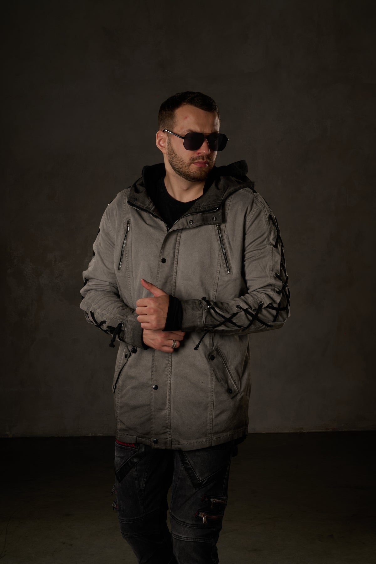 CJ183 Chaqueta Grigio per Uomo