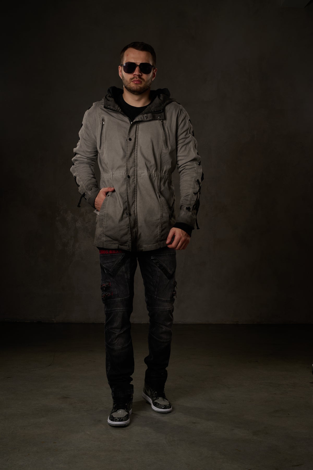 CJ183 Chaqueta Grigio per Uomo