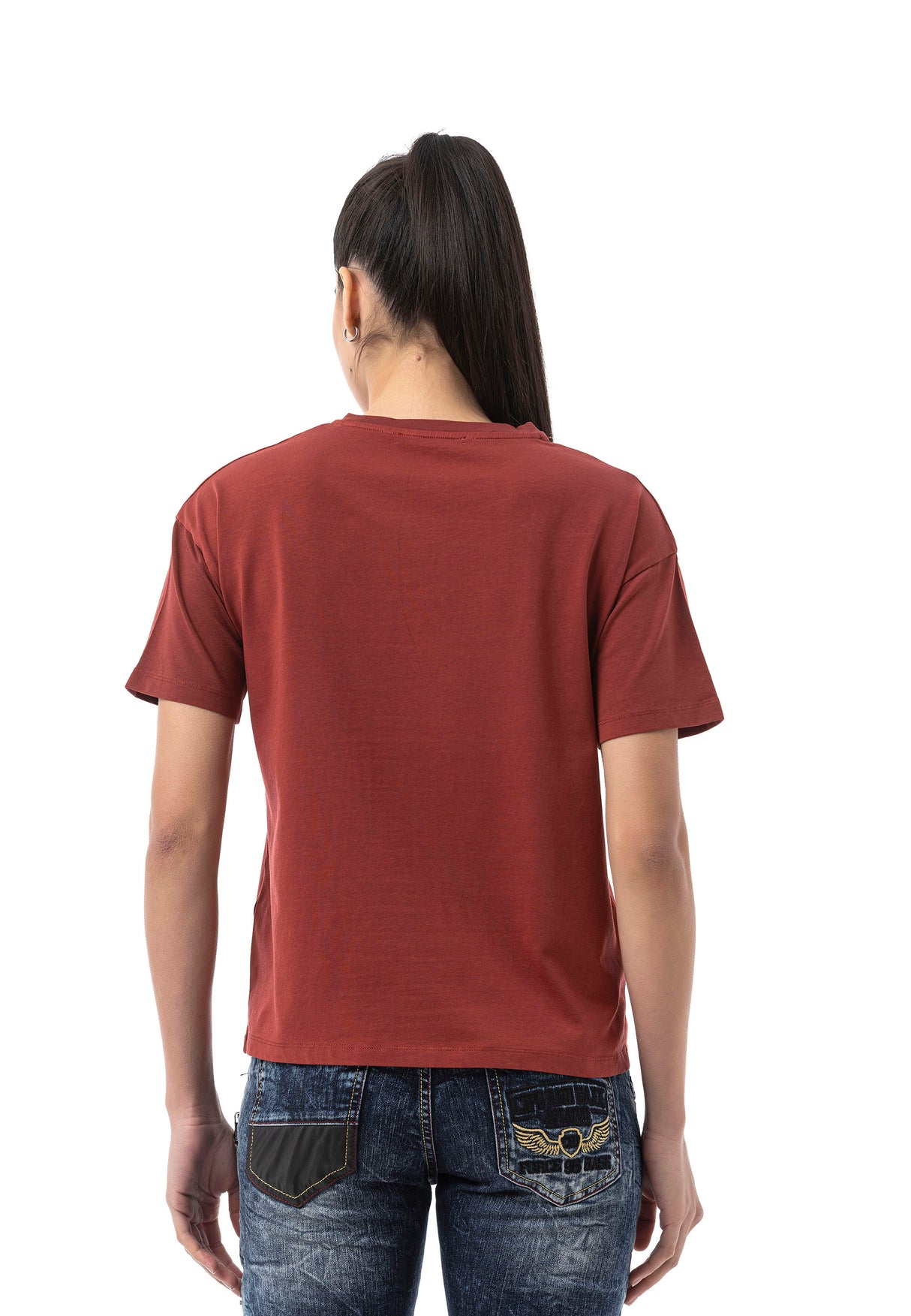 WT390 Dames T‑Shirt – Relaxed Fit, Logo Print