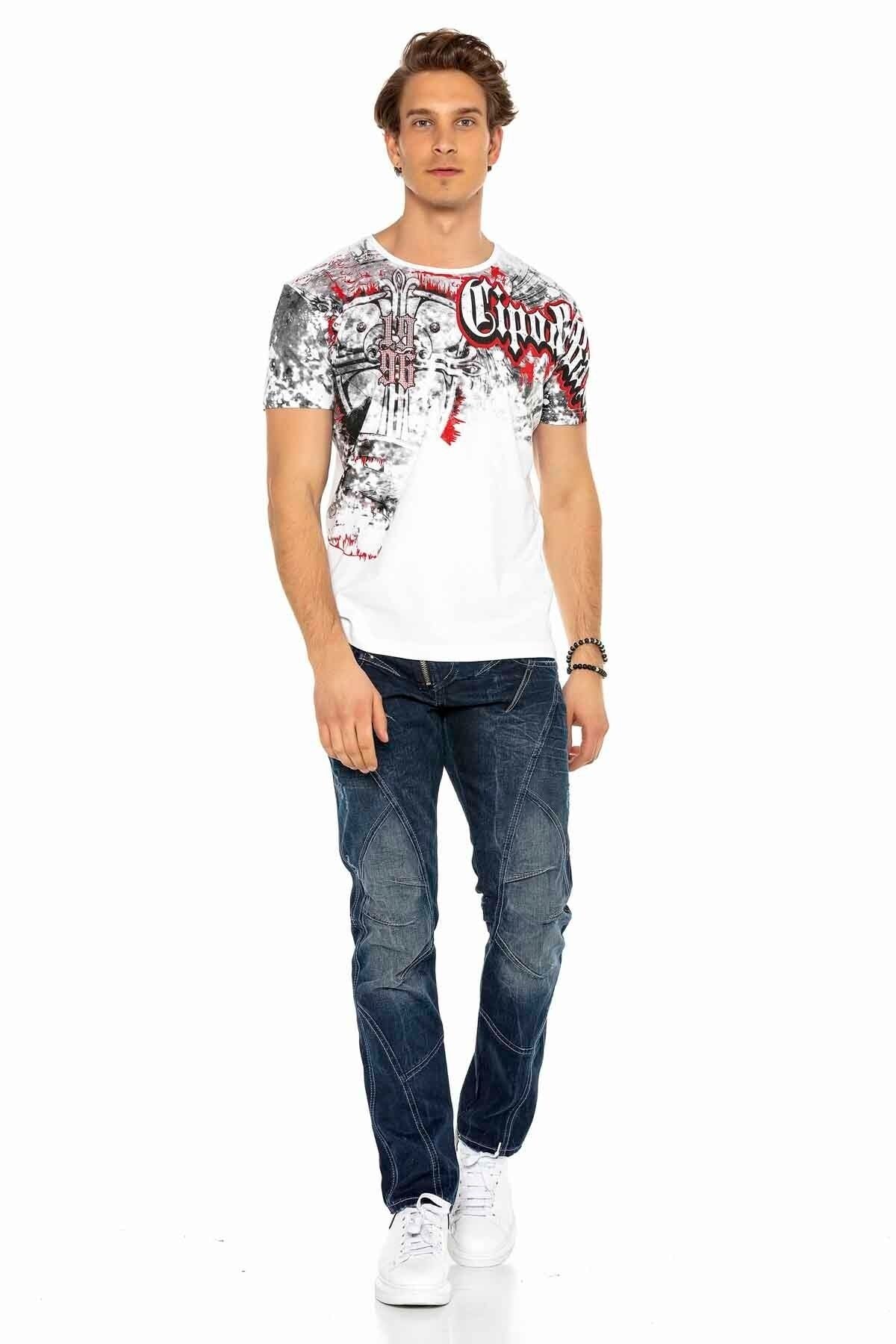 C-0768 jeansy z przeszyciami