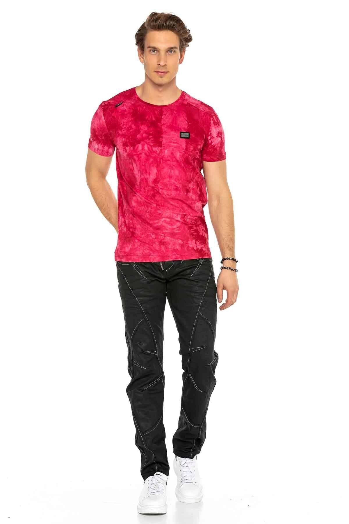 C-0812 jeansy czarne z kontrastowymi szwami