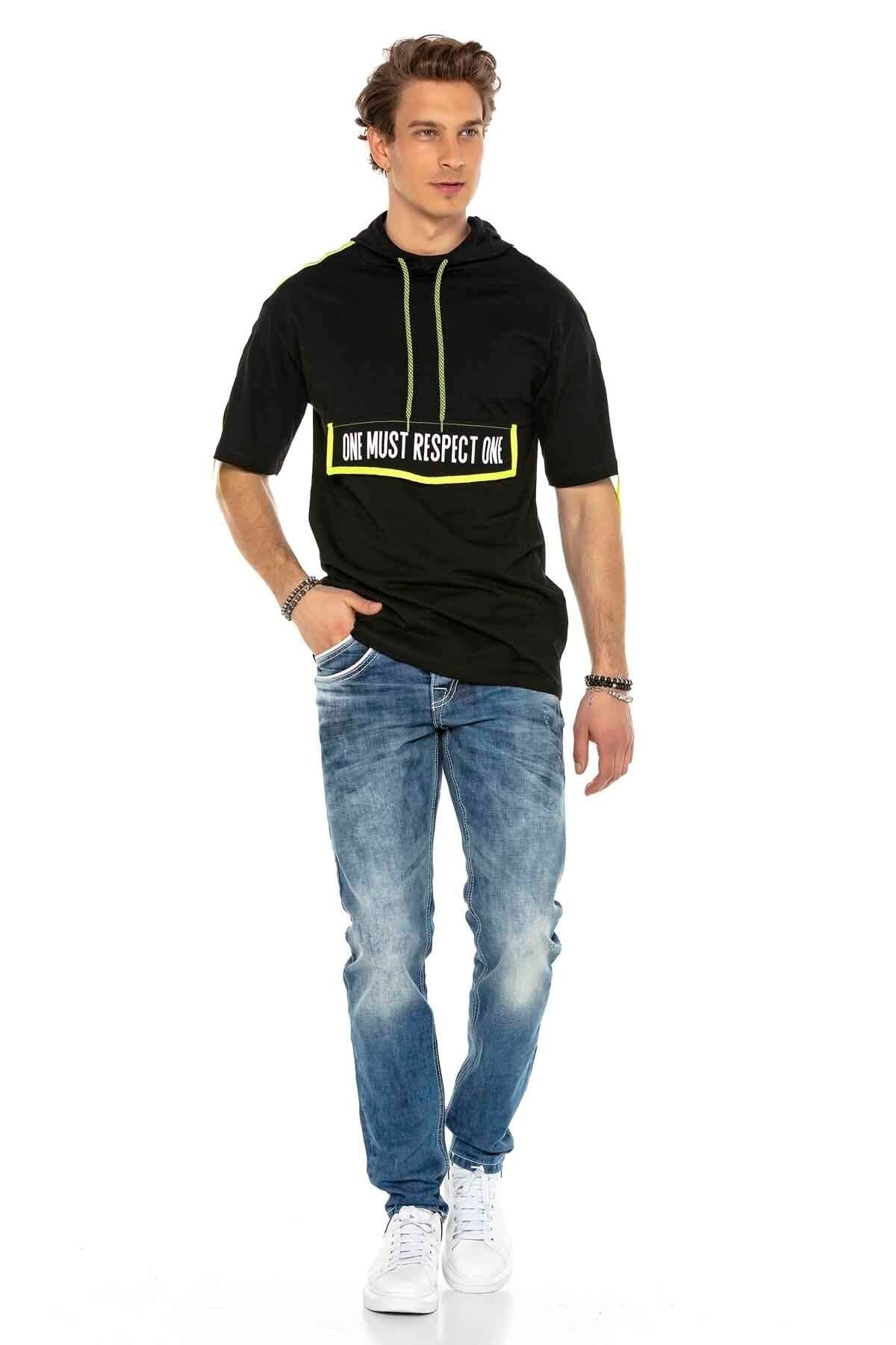 C-1127 jeansy proste z lamówką