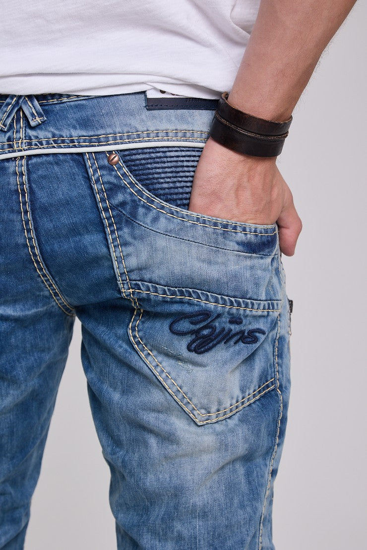 C-1150 jeansy z przeszyciami