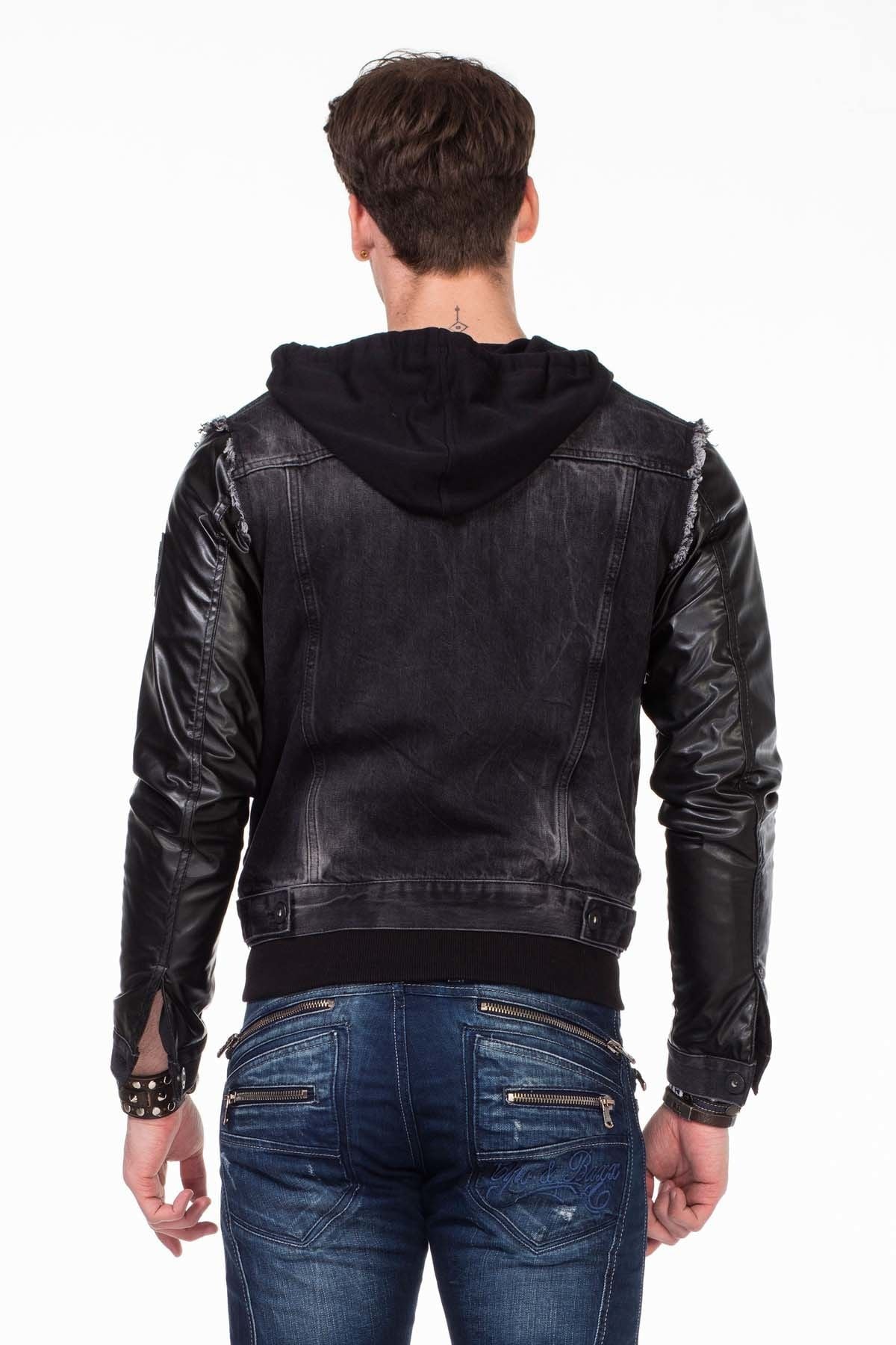 C-1290 kurtka męska jeansowa z kapturem