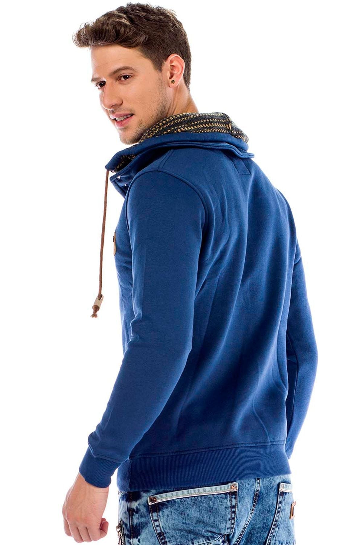 C44200 męska bluza z kołnierzem