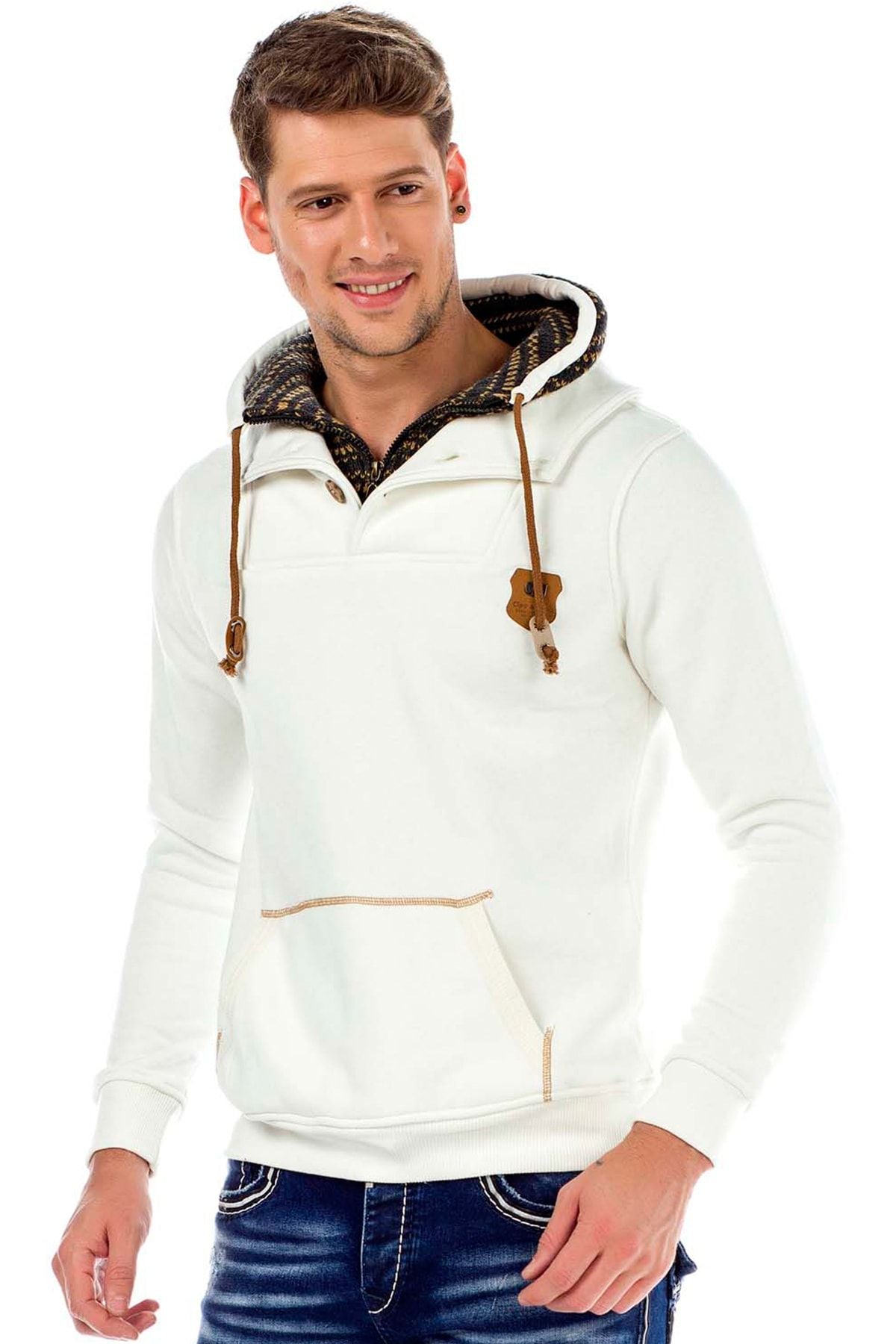 C44200 męska bluza z kołnierzem