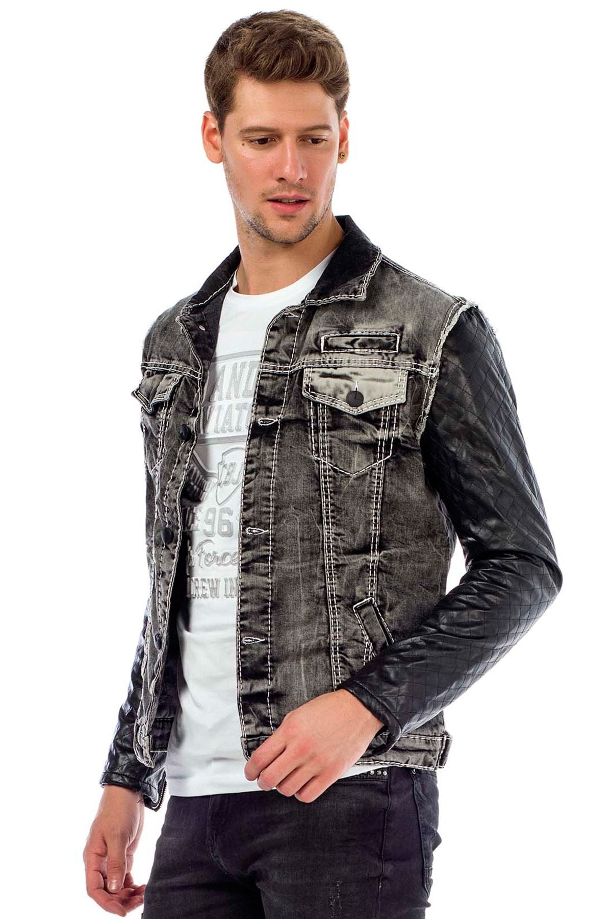 C44603 męska kurtka jeansowa