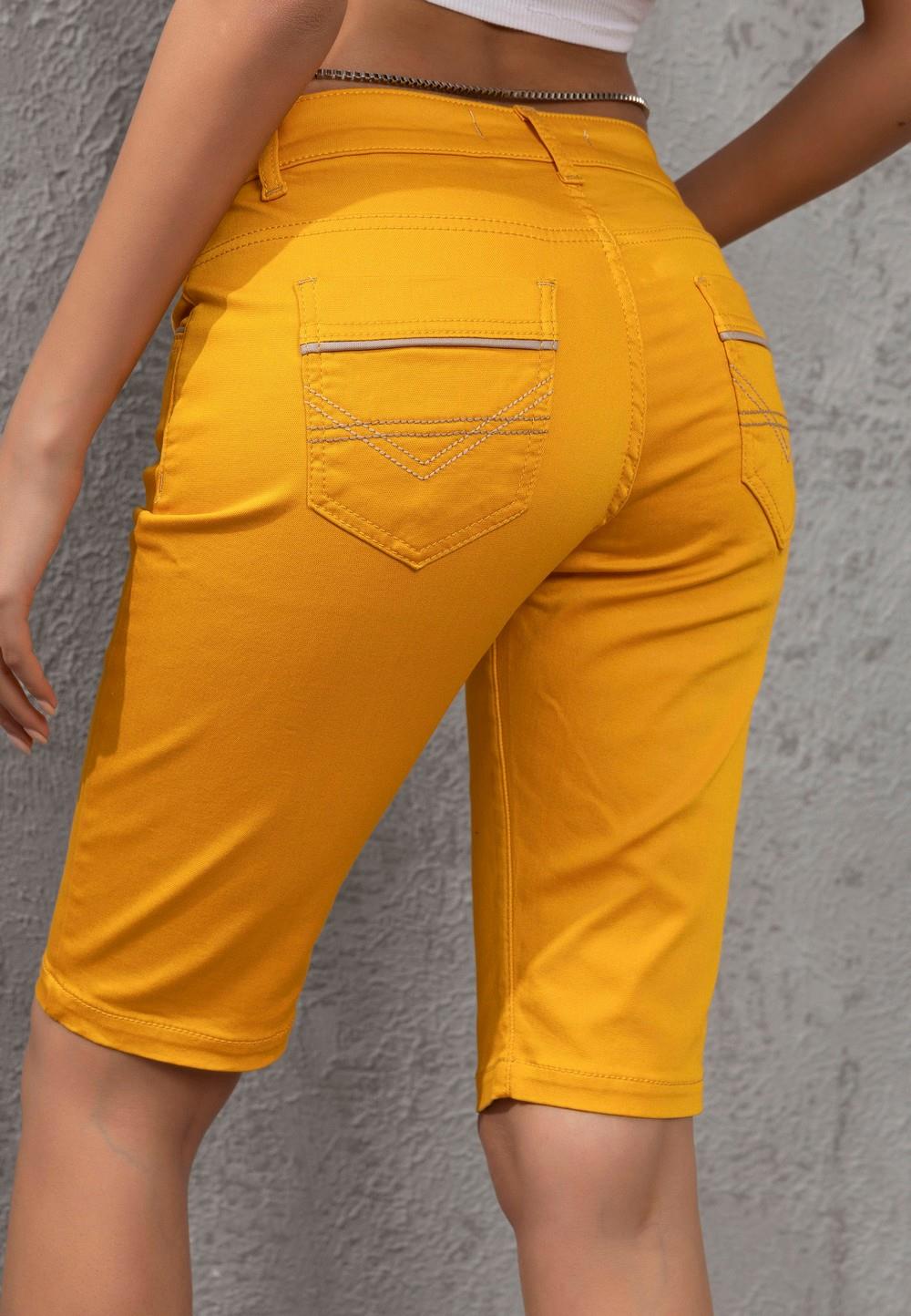 WK196 Pantaloncini al ginocchio di Jeans per donna