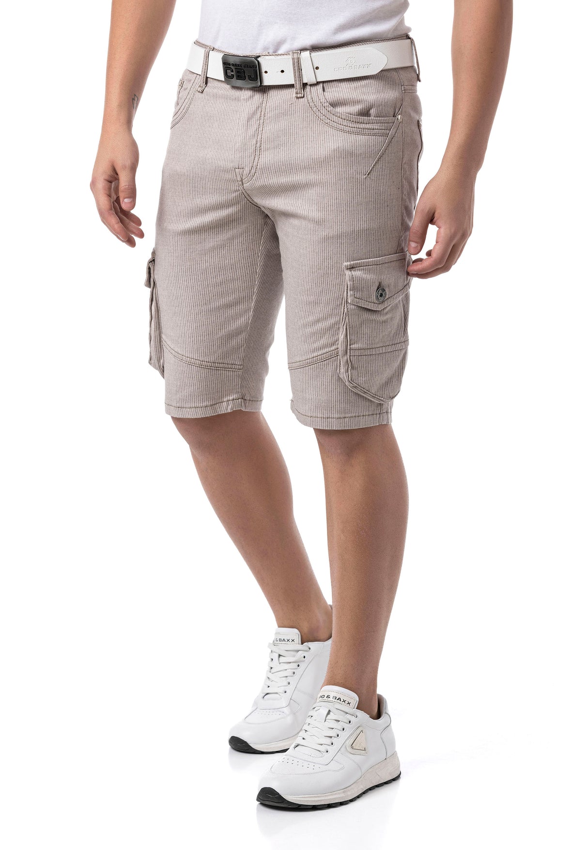 CK297– Herren Capri Hose mit Zipper