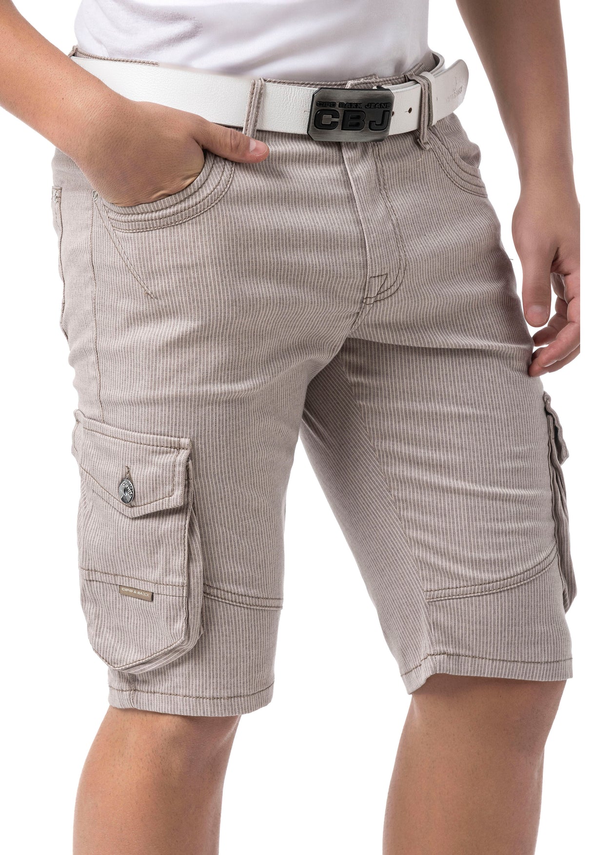 CK297– Herren Capri Hose mit Zipper